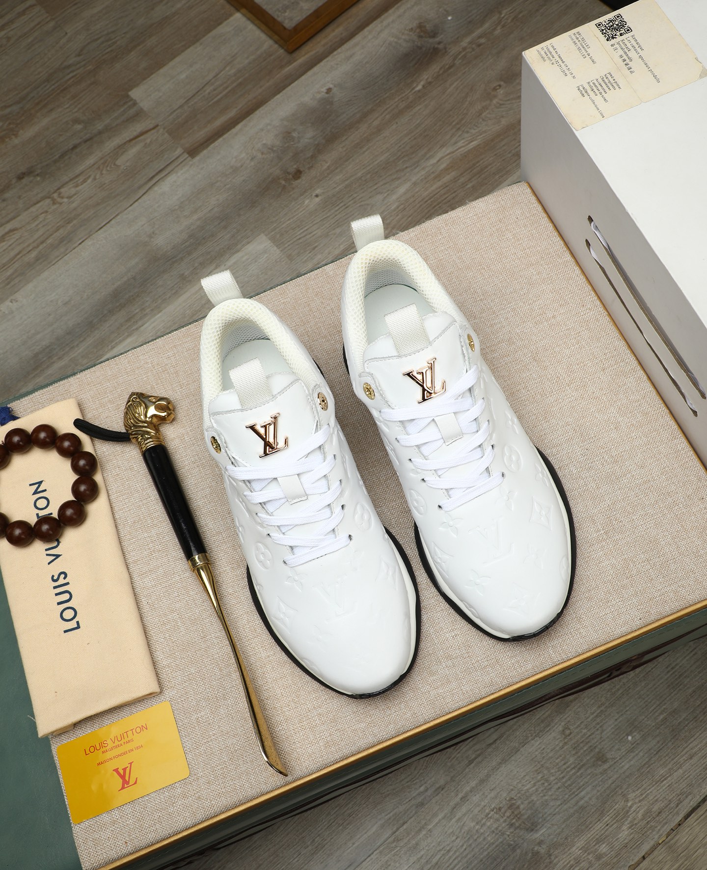 Louis Vuitton White Leather Trainer Sneakers, Fashion Show Edition 5 i1745221580881 9120 0 3