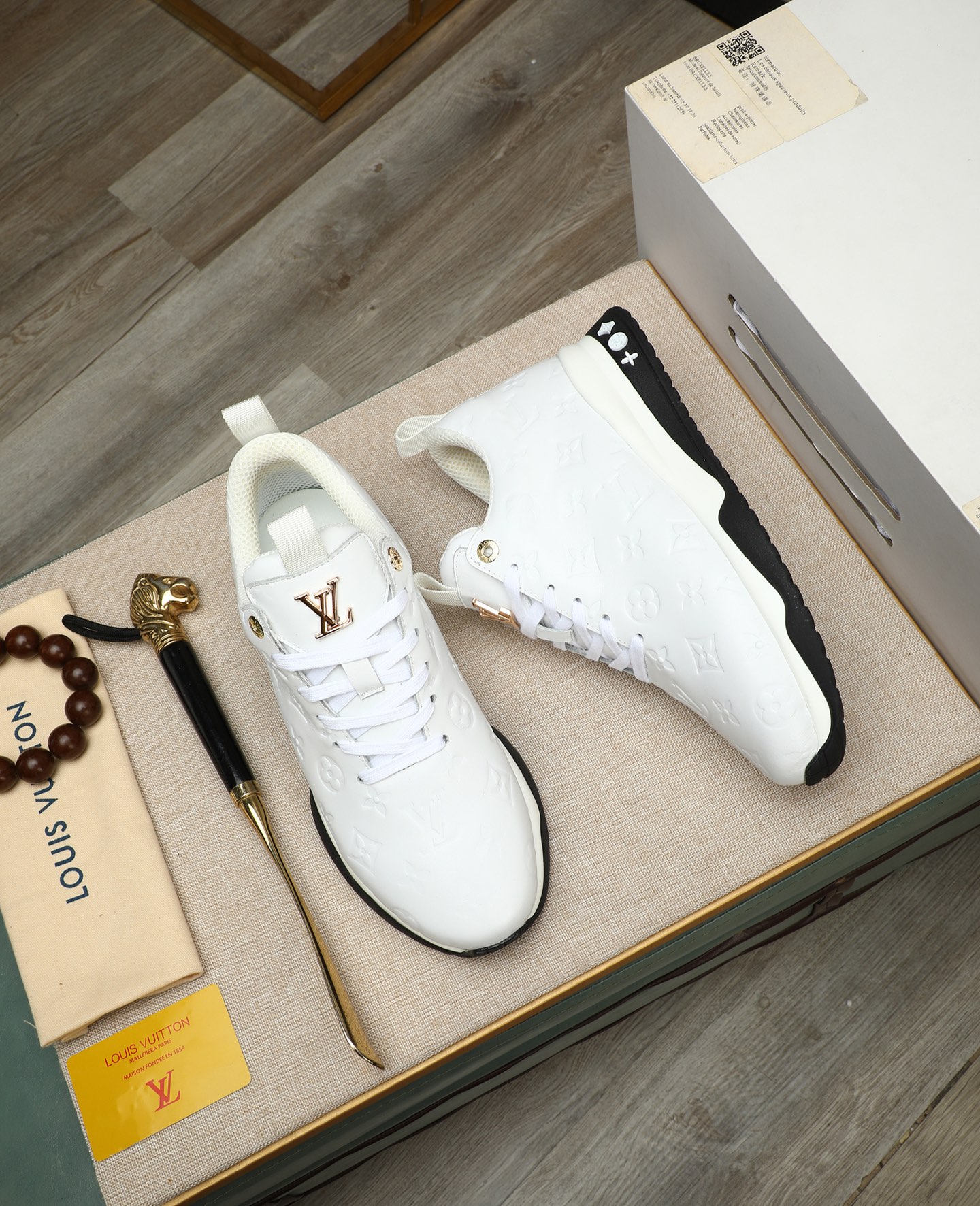 Louis Vuitton White Leather Trainer Sneakers, Fashion Show Edition 4 i1745221581914 2362 0 2