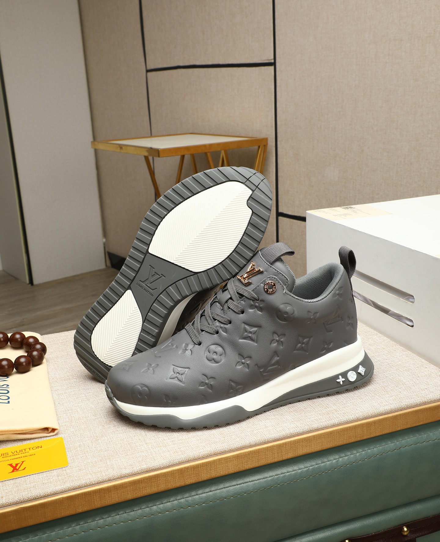 Louis Vuitton Grey Leather Milano Fashion Week Sneakers, Sizes 39-44 6 i1745221633718 5944 0 4