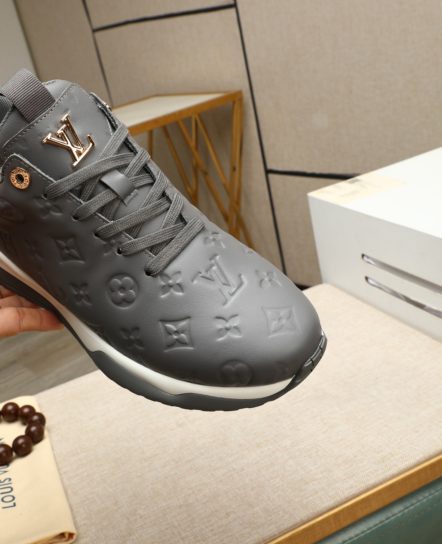 Louis Vuitton Grey Leather Milano Fashion Week Sneakers, Sizes 39-44 8 i1745221634464 7483 0 6