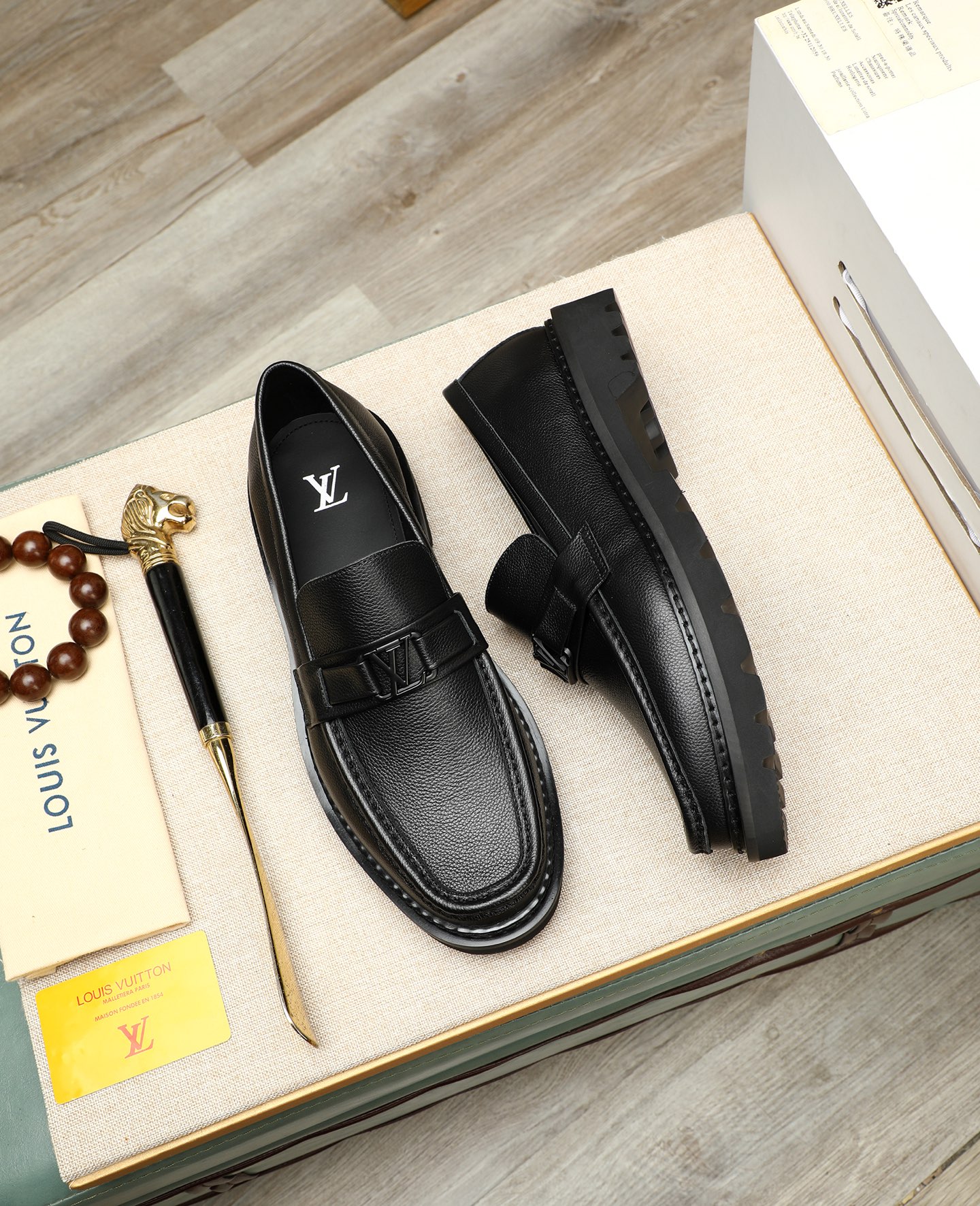 Louis Vuitton Men's Black Leather Loafers Dress Shoes Size 39-44 3 i1745394499280 690 0 1