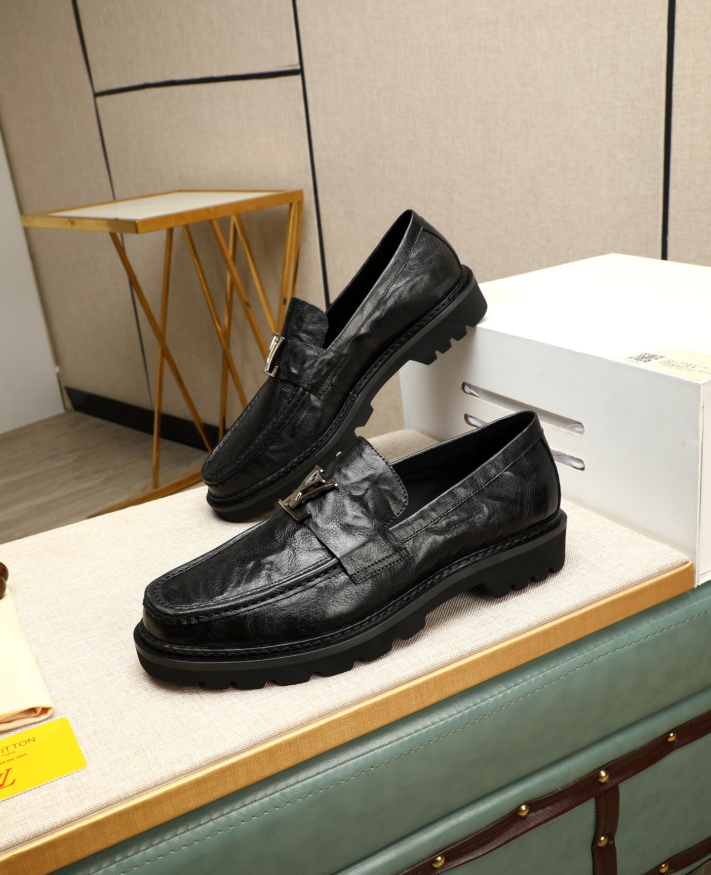 Louis Vuitton Men's Black Leather Loafers - Business Formal Shoes 4 i1745394559770 2737 0 2
