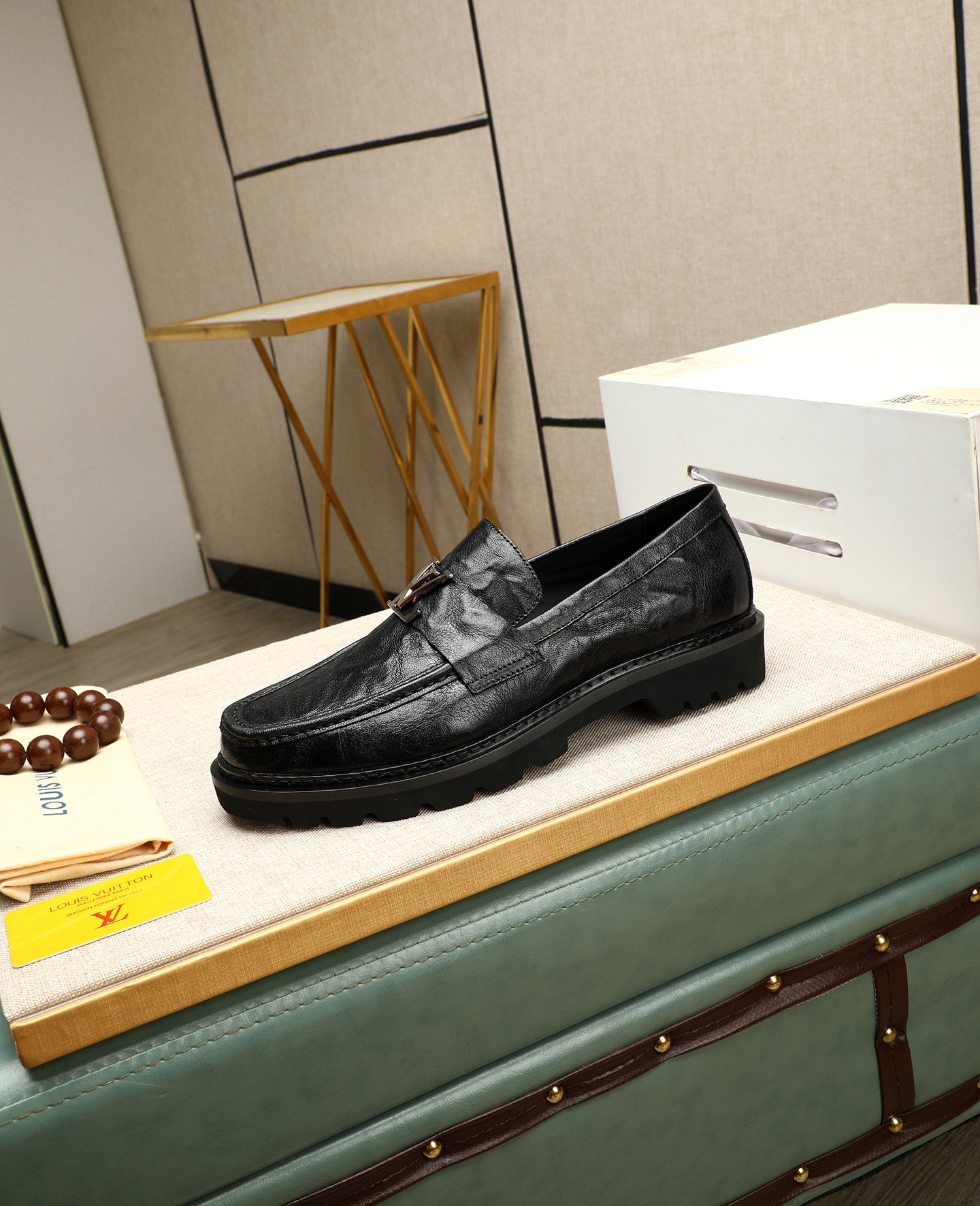Louis Vuitton Men's Black Leather Loafers - Business Formal Shoes 7 i1745394559800 5128 0 5