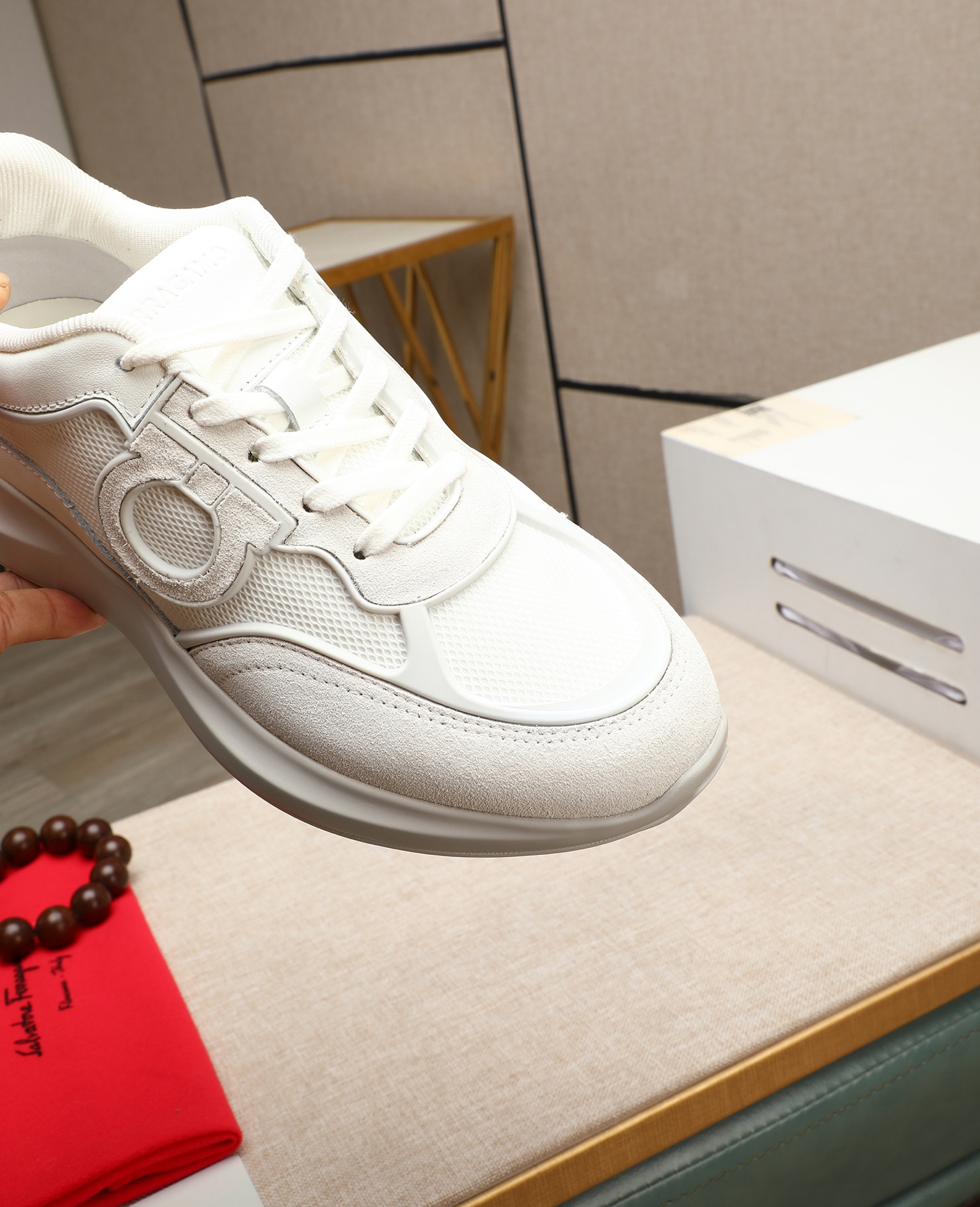 Salvatore Ferragamo Men's White Leather Sneakers Size 39-44 8 i1745394801627 2812 0 6