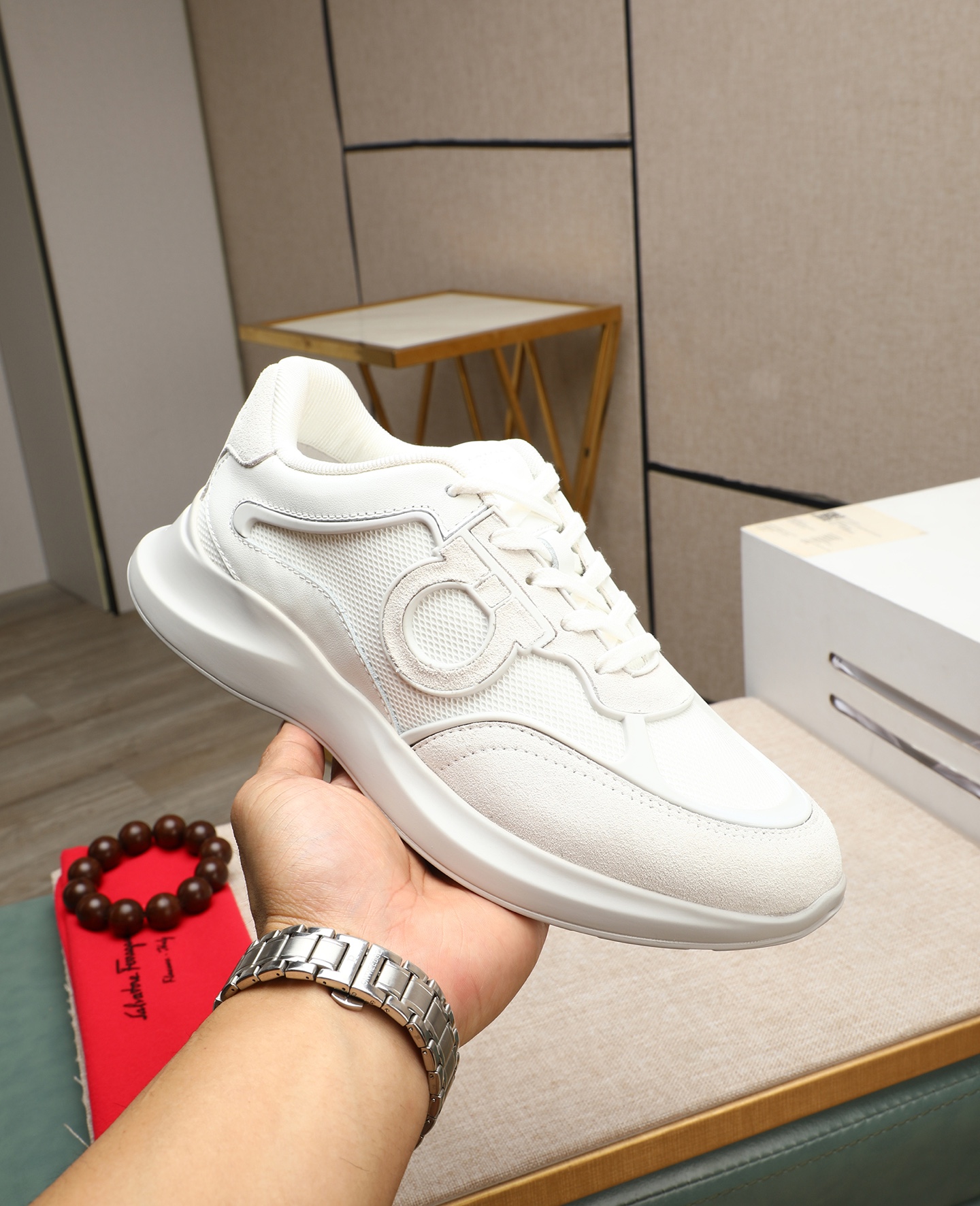 Salvatore Ferragamo Men's White Leather Sneakers Size 39-44 6 i1745394801685 5283 0 4