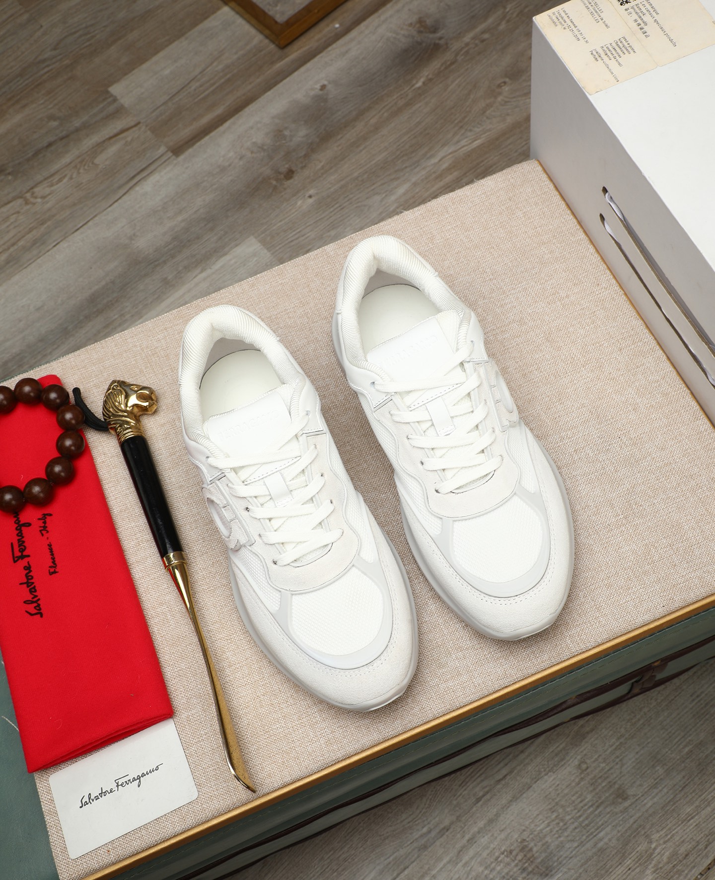 Salvatore Ferragamo Men's White Leather Sneakers Size 39-44 3 i1745394801715 5338 0 1