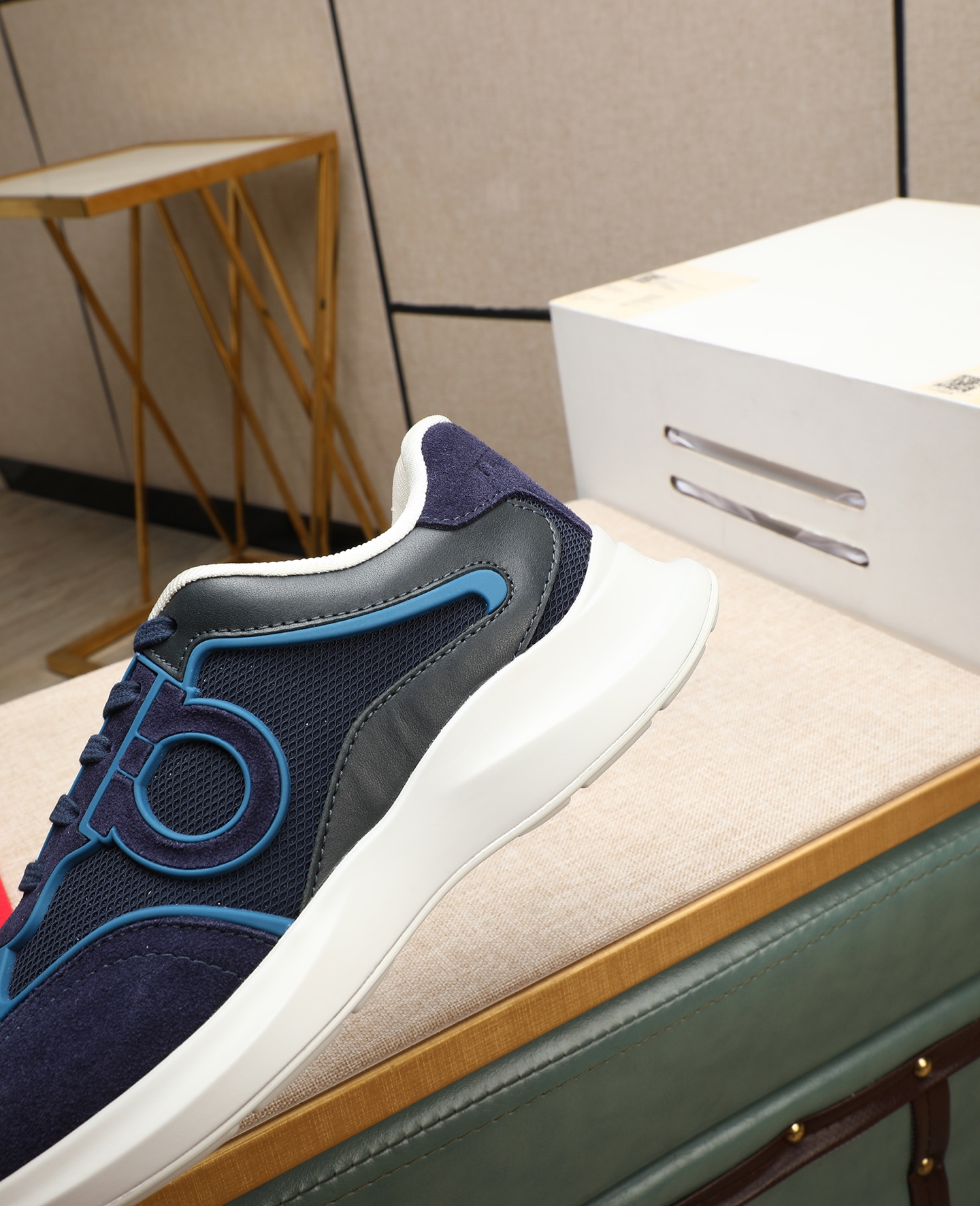 Salvatore Ferragamo Men's Blue Suede & Mesh Sneakers - Handmade Italian Luxury 10 i1745394857974 1586 0 8