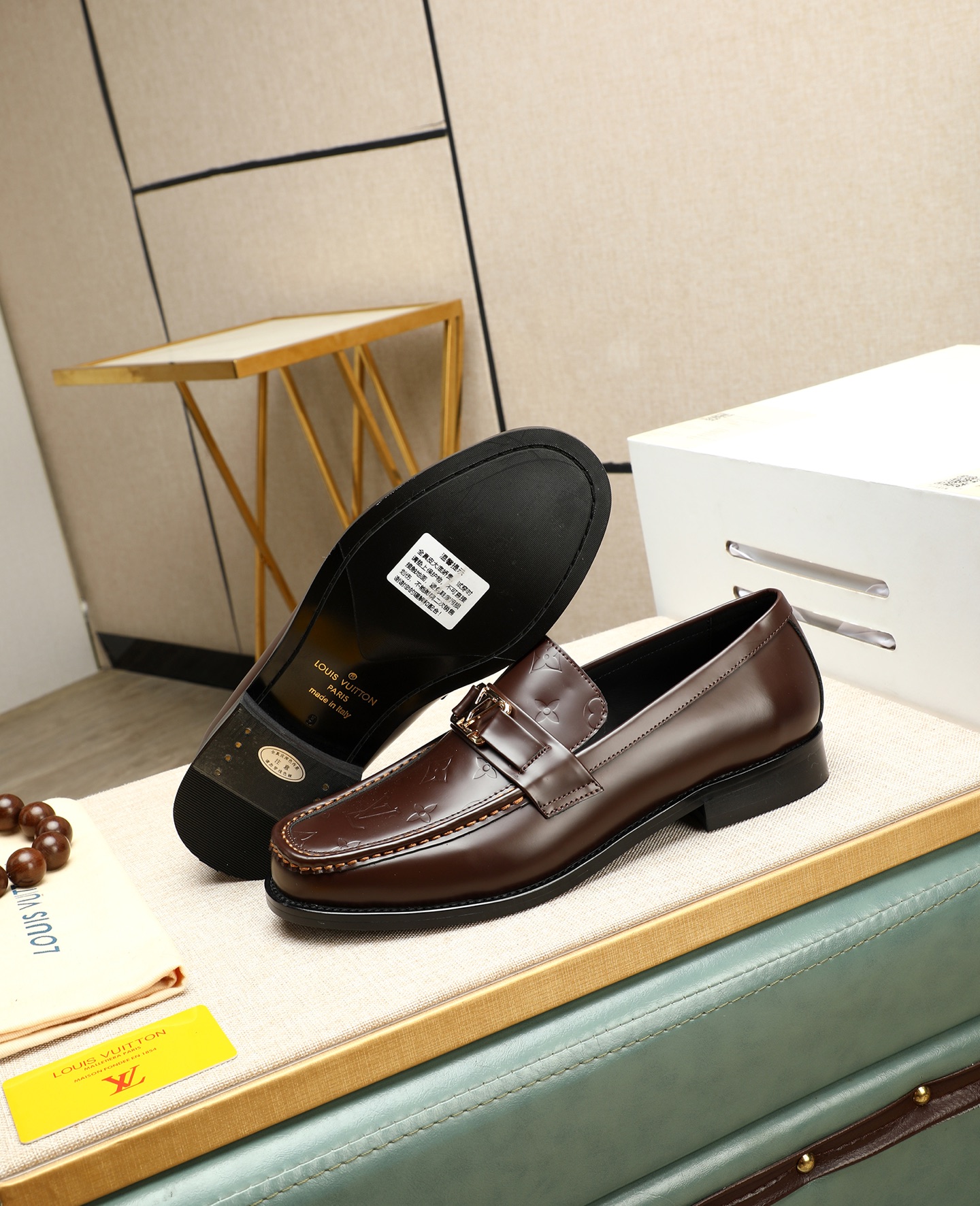 Louis Vuitton Men's Brown Leather Loafers with Classic LV Monogram 5 i1745568396970 5664 0 3