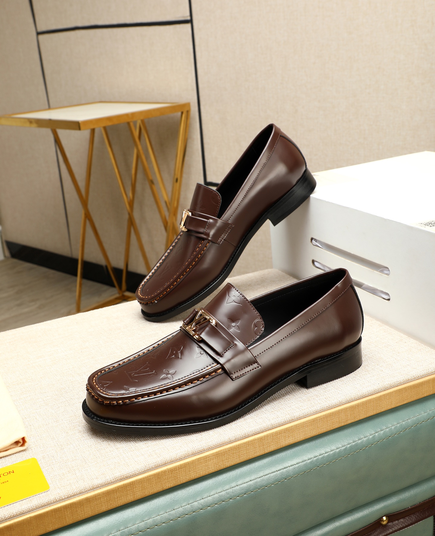 Louis Vuitton Men's Brown Leather Loafers with Classic LV Monogram 4 i1745568397010 6953 0 2