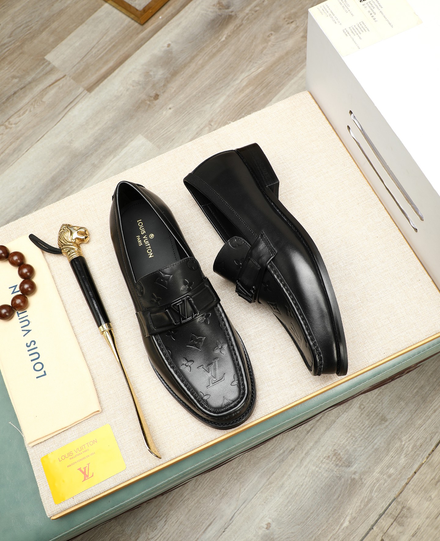 Louis Vuitton Men's Black Leather Loafers Dress Shoes Size 39-44 3 i1745568428599 8731 0 1