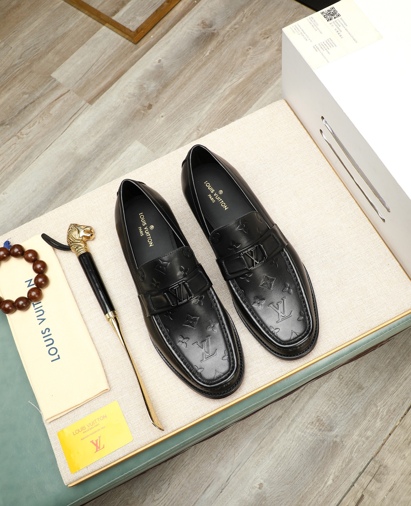 Louis Vuitton Men's Black Leather Loafers Dress Shoes Size 39-44 1 Louis Vuitton Men's Black Leather Loafers Dress Shoes Size 39-44