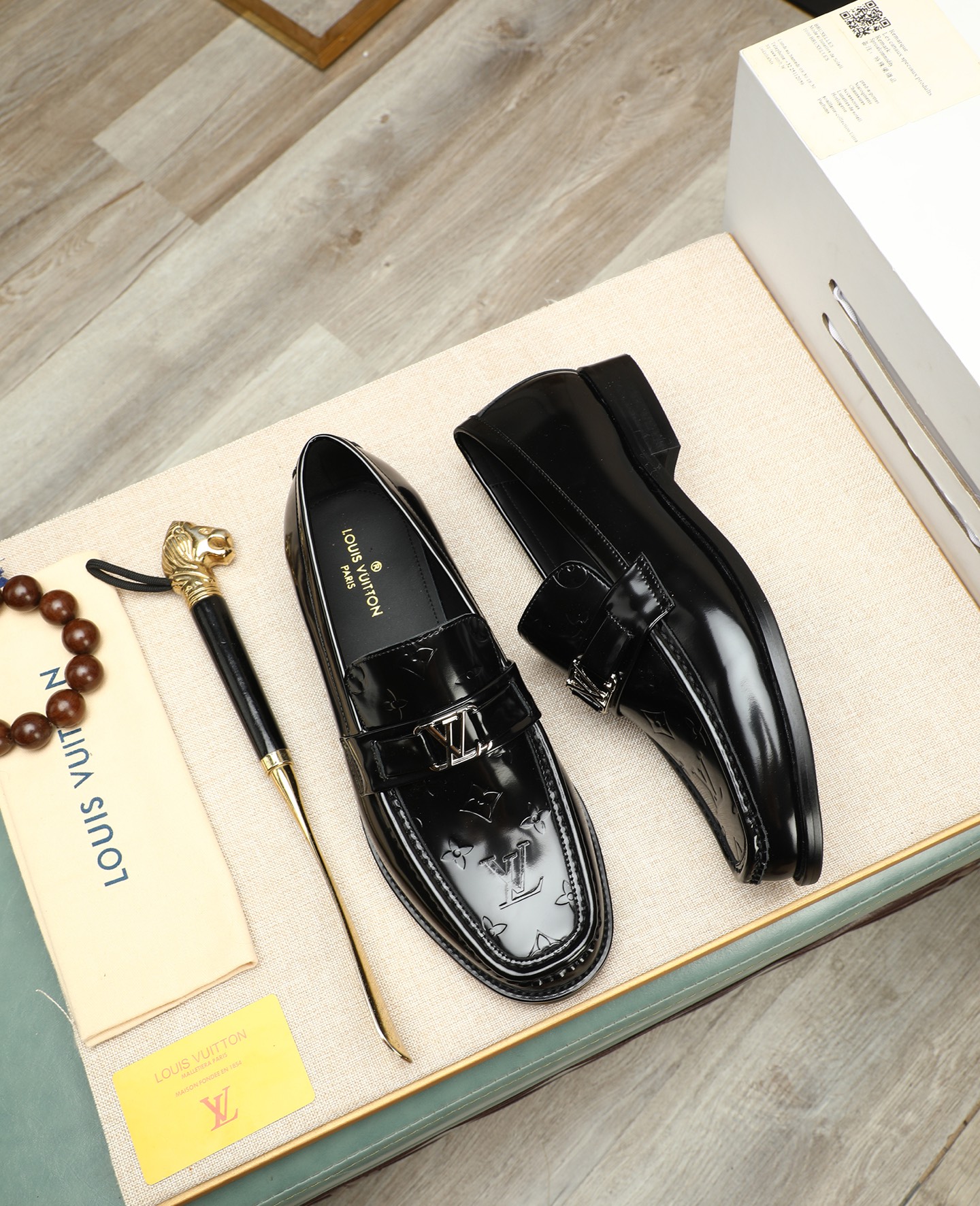Louis Vuitton Men's Black Leather Loafers - Italian Calfskin, Formal Shoes 3 i1745568440844 3278 0 1