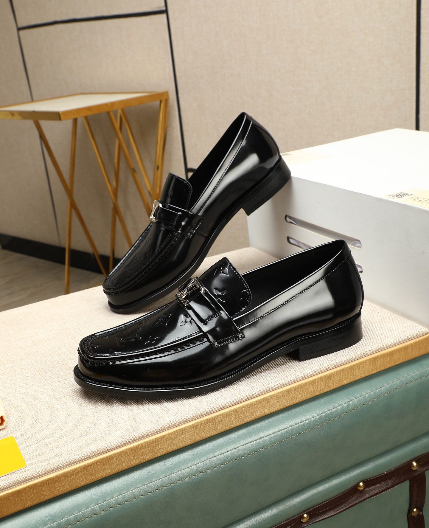 Louis Vuitton Men's Black Leather Loafers - Italian Calfskin, Formal Shoes 4 i1745568441435 9669 0 2