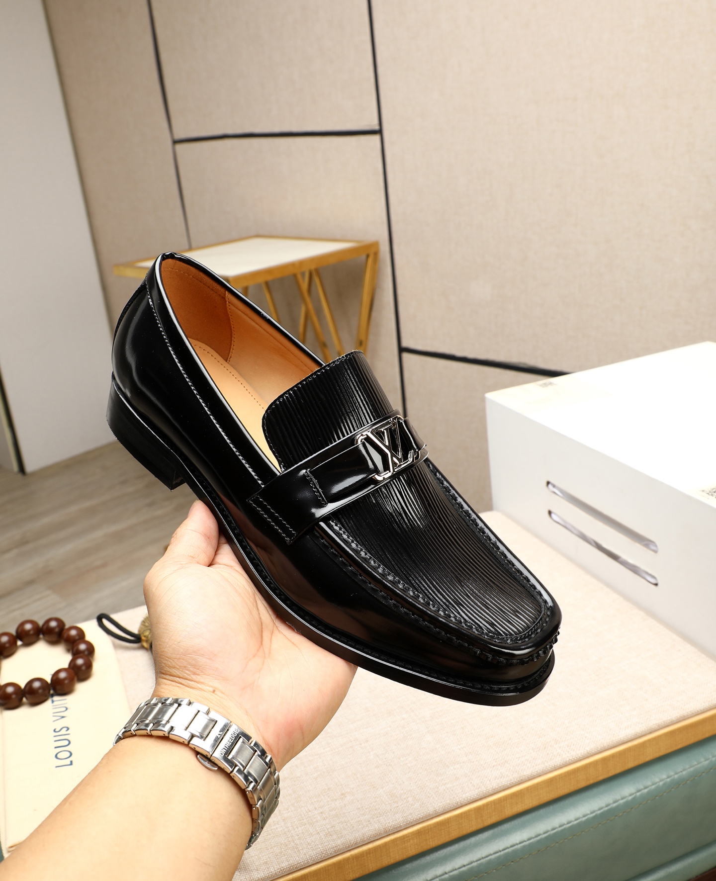 Louis Vuitton Men's Black Leather Loafers Dress Shoes Size 39-44 6 i1745568514891 19 0 4