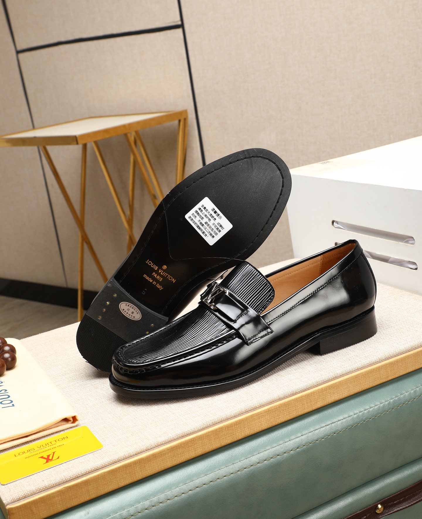 Louis Vuitton Men's Black Leather Loafers Dress Shoes Size 39-44 5 i1745568516081 8526 0 3