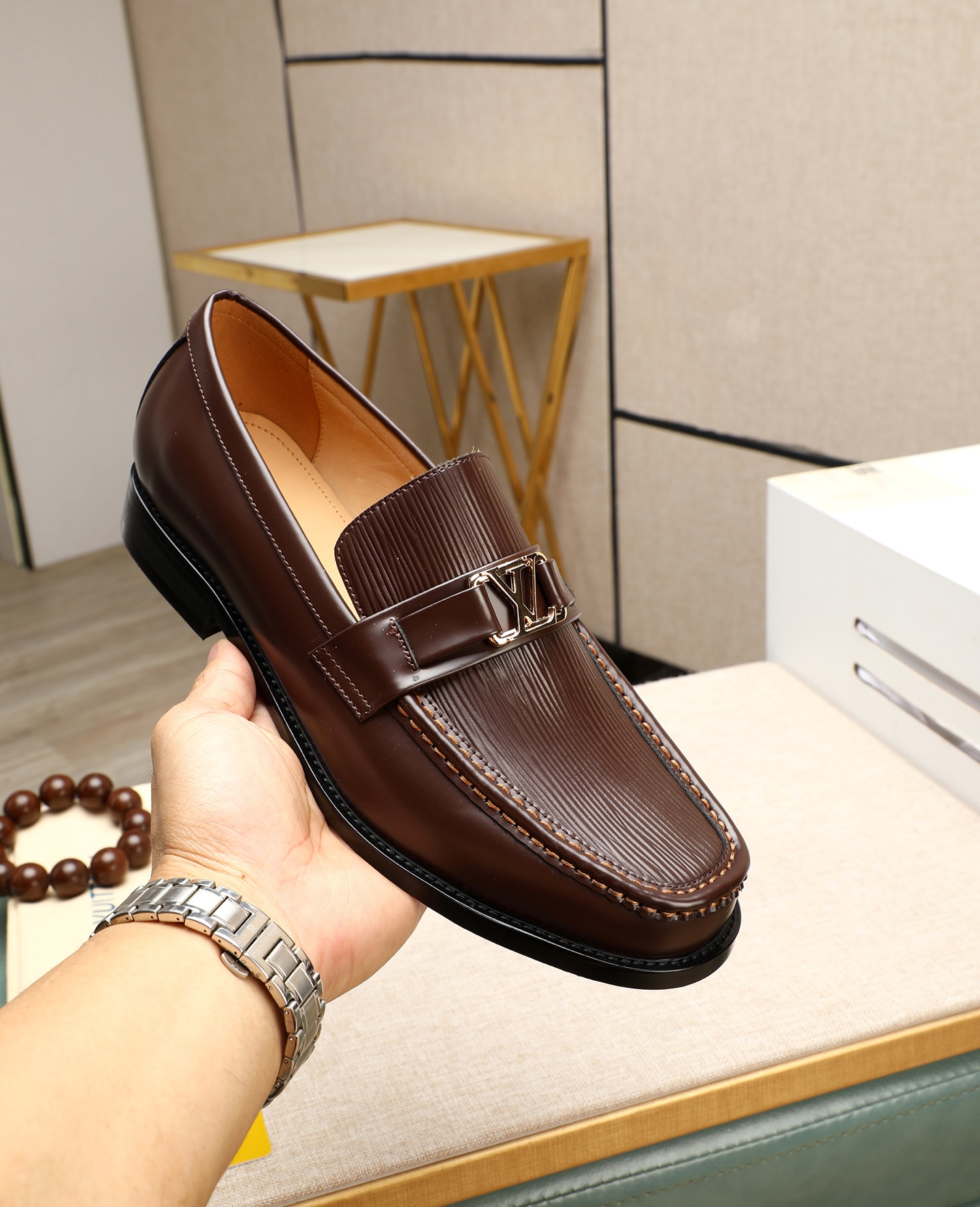 Louis Vuitton Brown Leather Loafers for Men - Formal Business Shoes 6 i1745568527906 2383 0 4