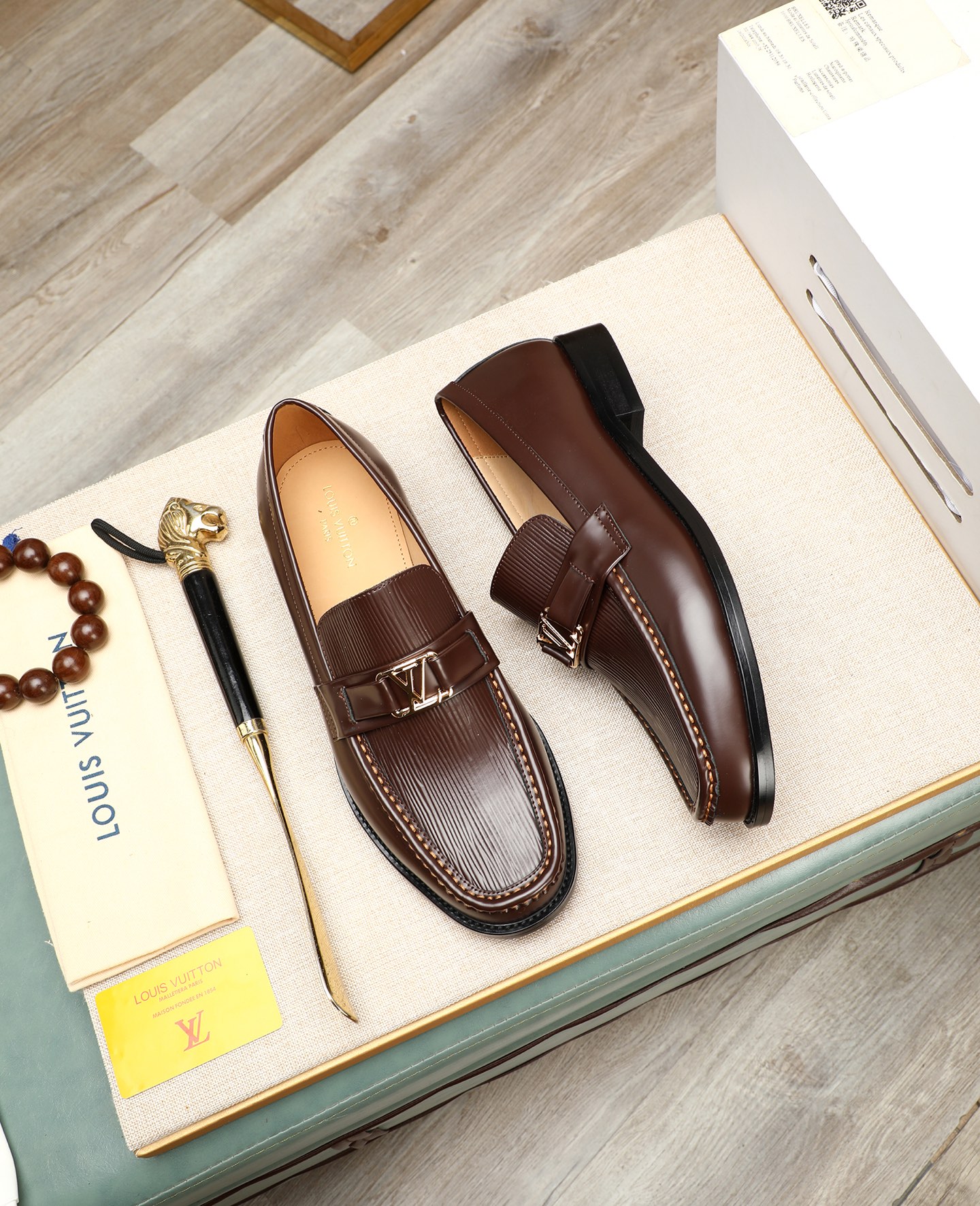 Louis Vuitton Brown Leather Loafers for Men - Formal Business Shoes 3 i1745568528491 8850 0 1