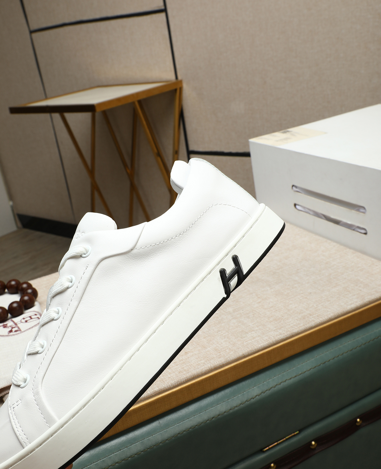 Hermès Men's Bouncing Sneakers White Leather Casual Shoes Size 38-44 10 i1745778445387 3066 0 8