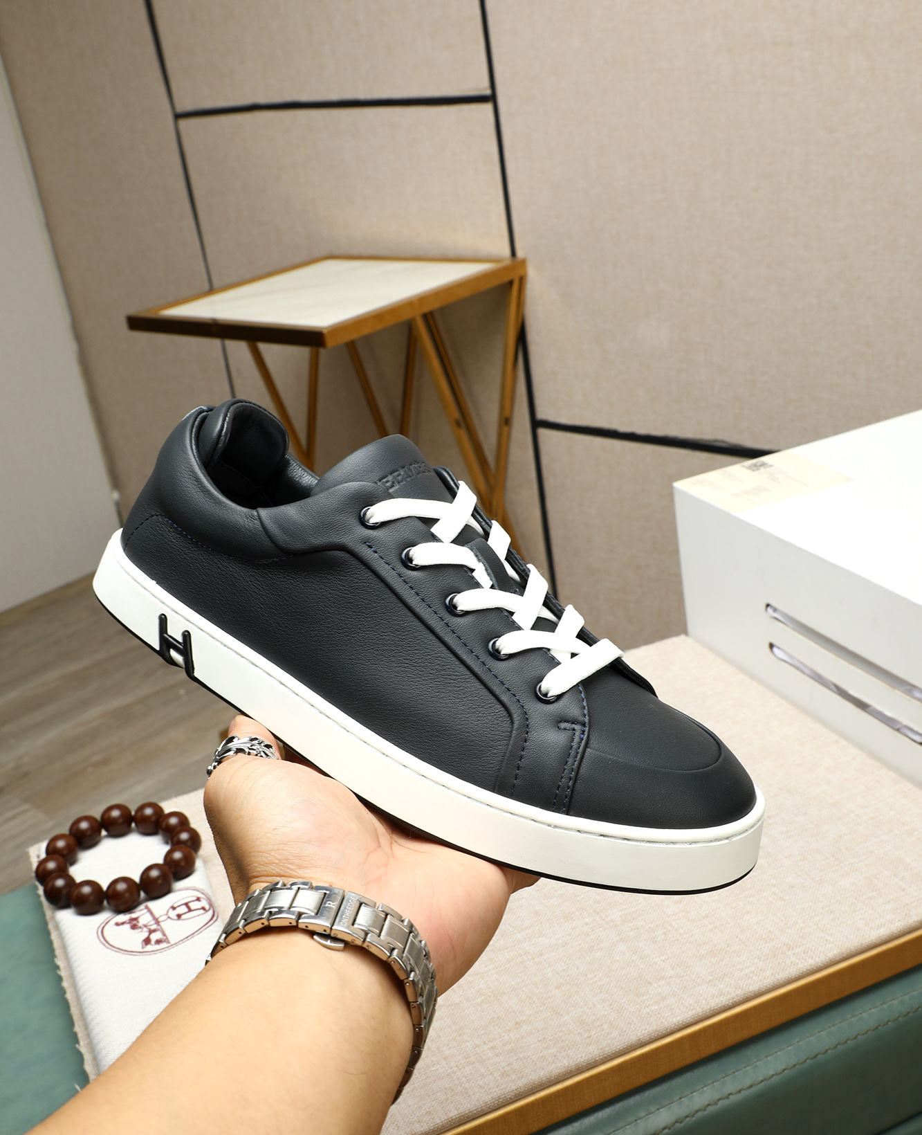 HHermes Bouncing Leather Sneakers, Men's Casual Shoes, Size 38-44 6 i1745778523969 8281 0 4