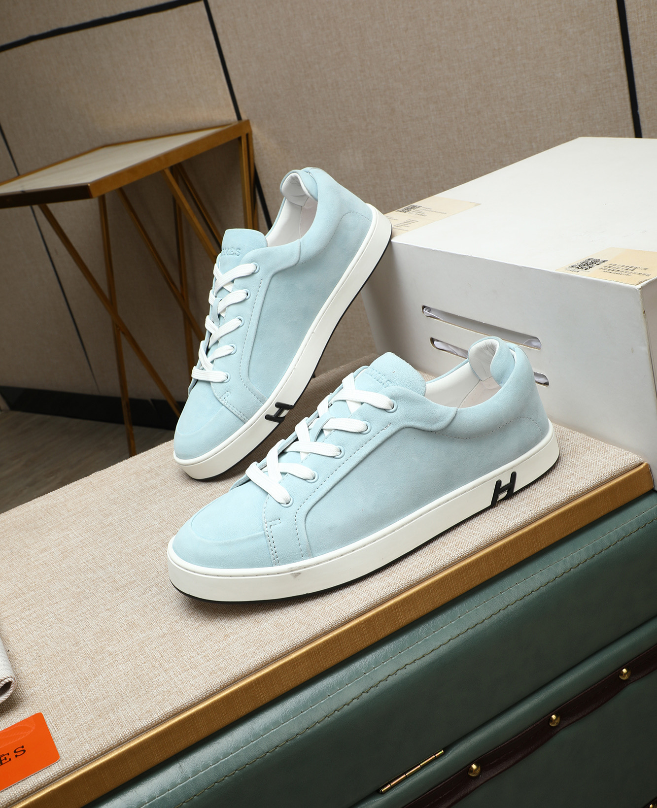 Hermès Men's Bouncing Sneakers in Light Blue Leather, Size 38-44 4 i1745778687329 4370 0 2