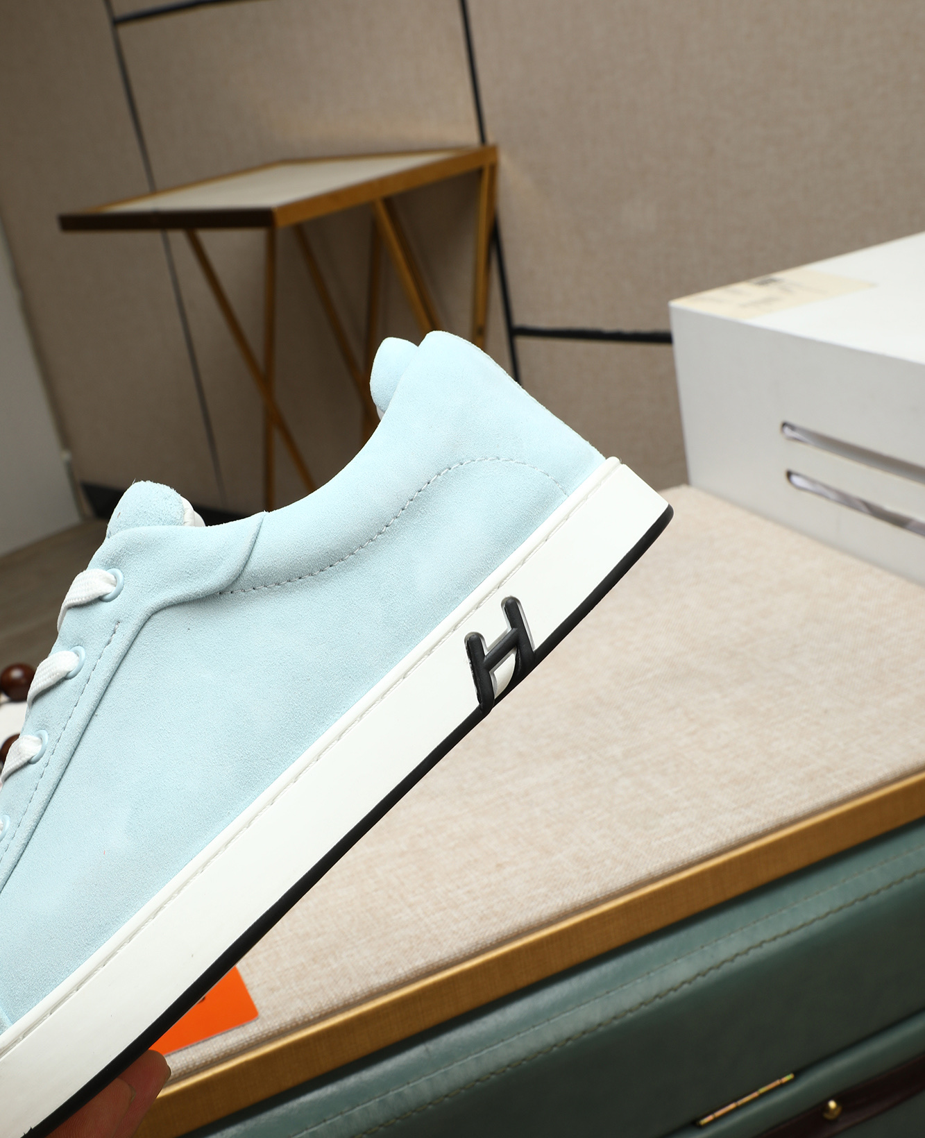 Hermès Men's Bouncing Sneakers in Light Blue Leather, Size 38-44 8 i1745778687550 9298 0 6