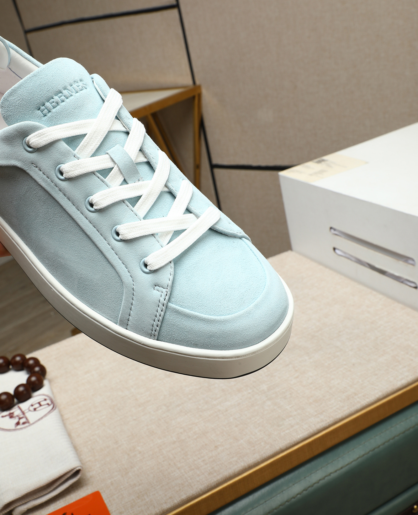 Hermès Men's Bouncing Sneakers in Light Blue Leather, Size 38-44 10 i1745778691536 3164 0 8
