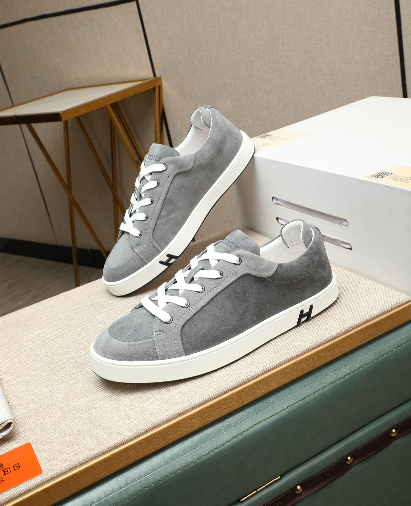 Hermes Bouncing Sneakers: Casual Leather Sneakers For Men, Gray, Size 38-44 4 i1745778706468 6517 0 2