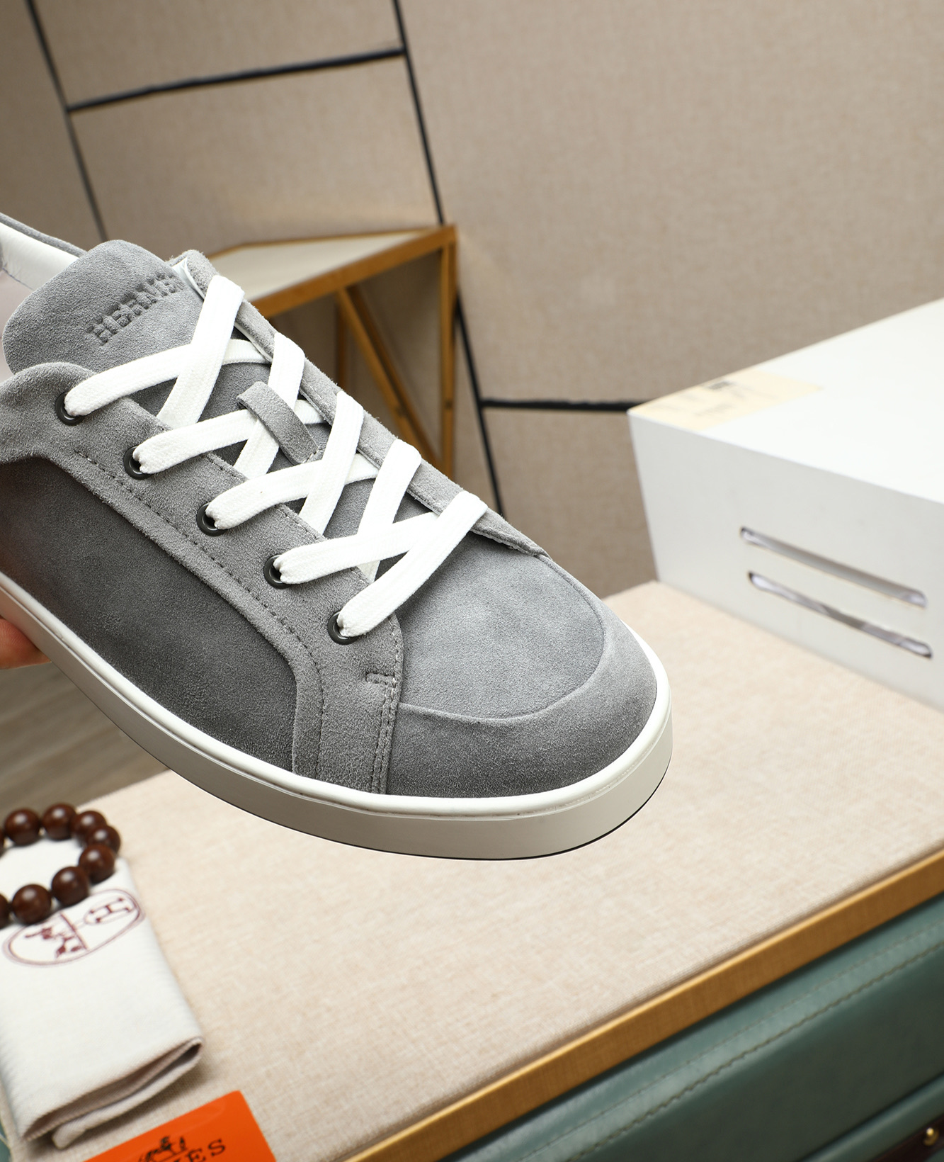 Hermes Bouncing Sneakers: Casual Leather Sneakers For Men, Gray, Size 38-44 8 i1745778706634 9199 0 6