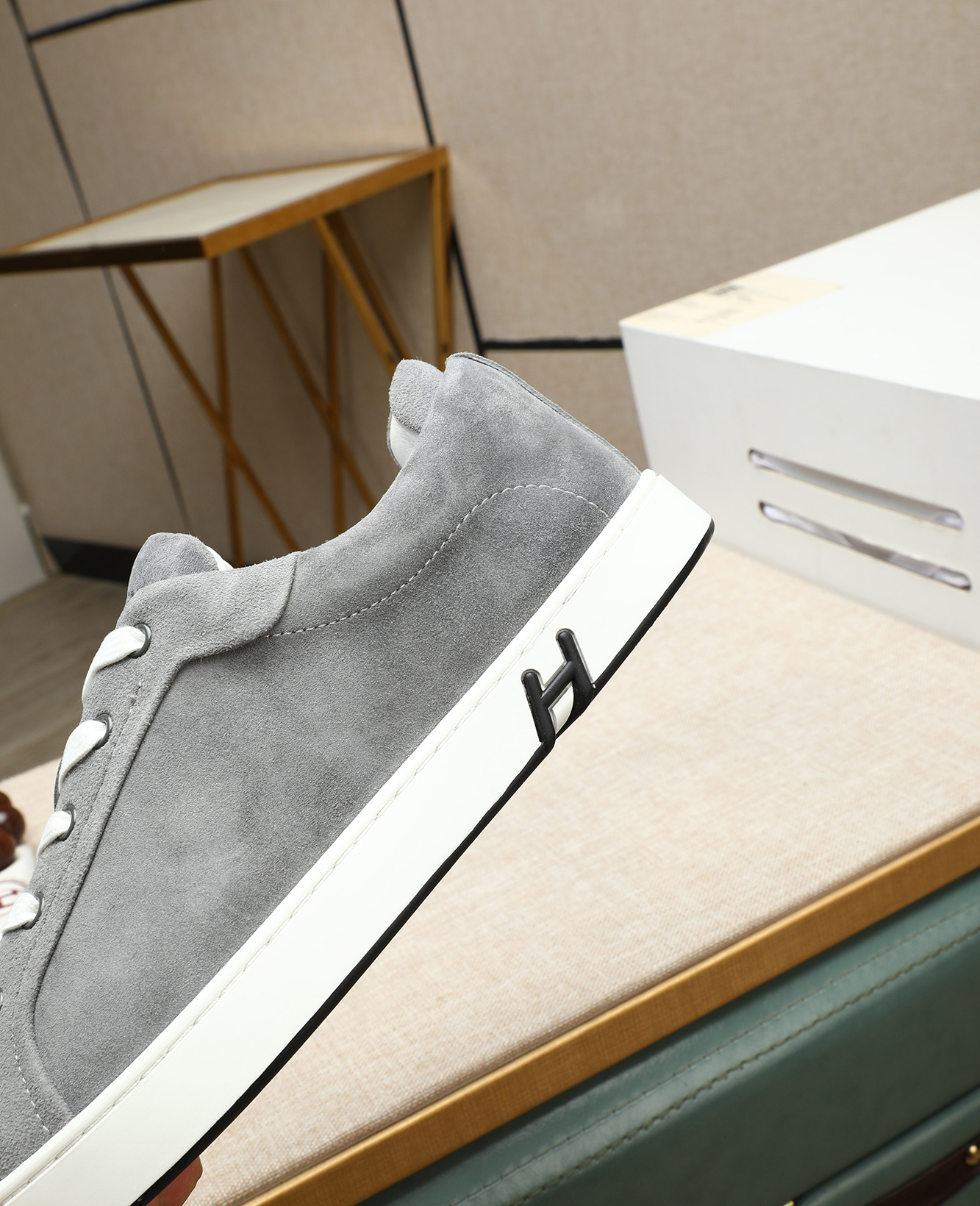 Hermes Bouncing Sneakers: Casual Leather Sneakers For Men, Gray, Size 38-44 10 i1745778706656 8777 0 8