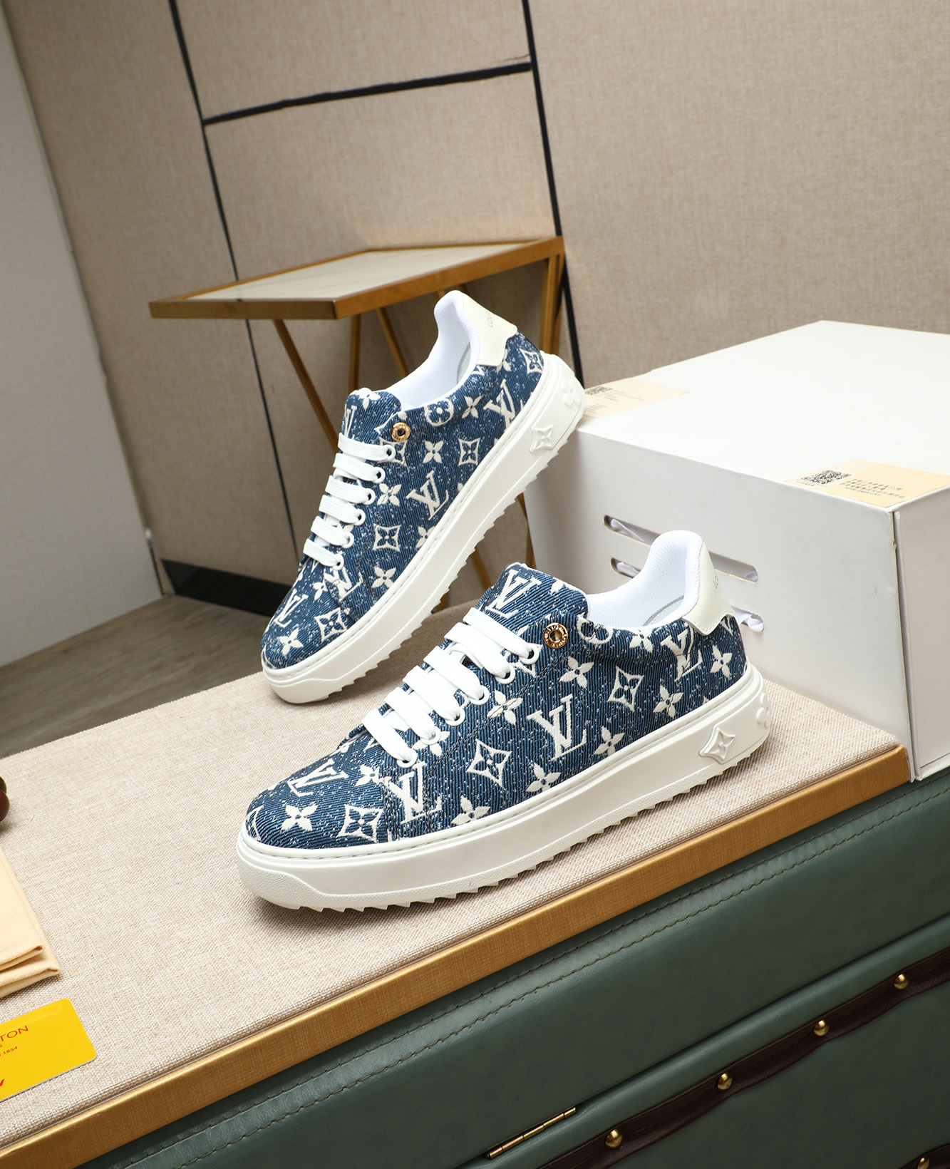 Louis Vuitton 2025 Runway Sneakers in Monogram Denim, Calf Leather 1 Louis Vuitton 2025 Runway Sneakers in Monogram Denim, Calf Leather