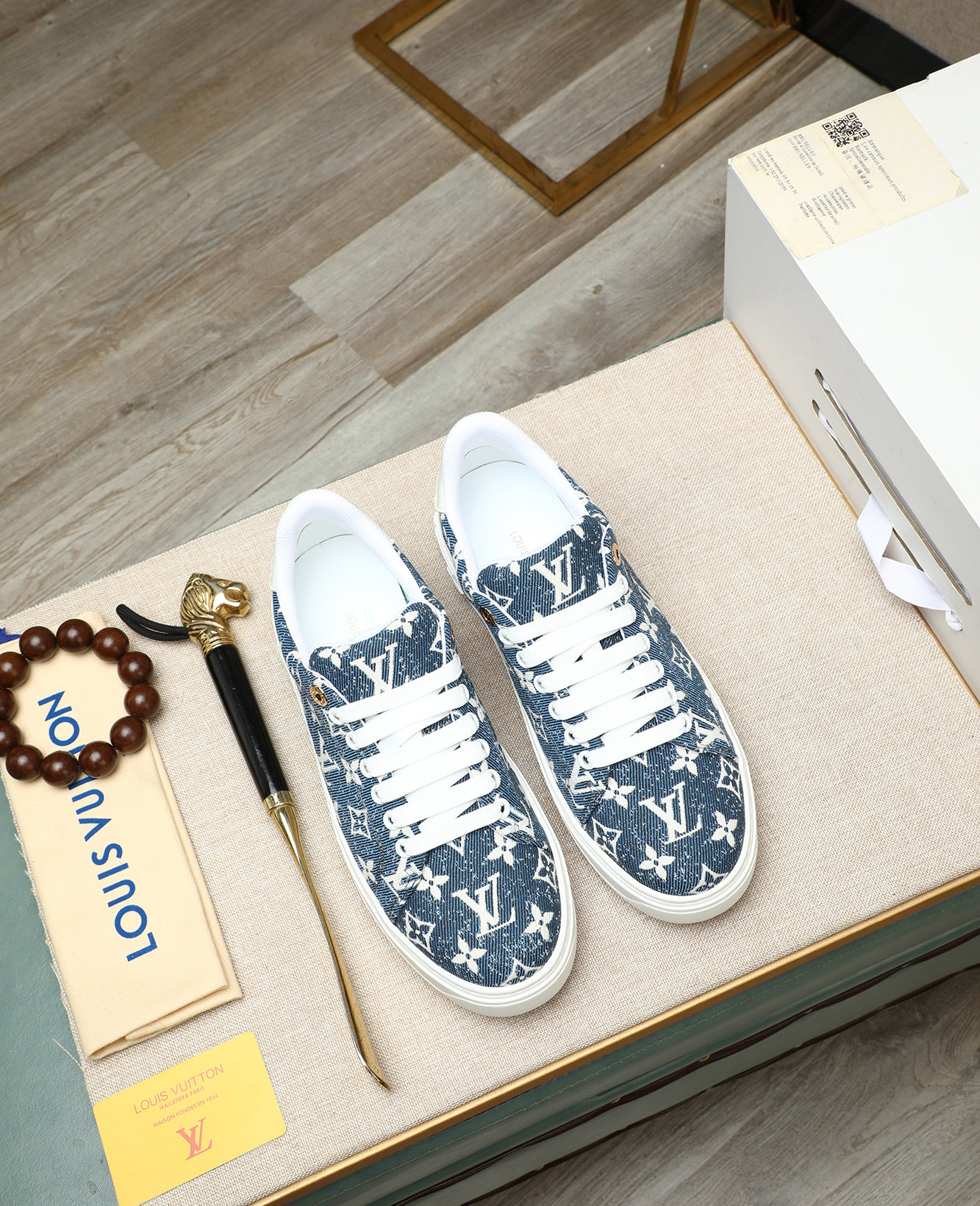 Louis Vuitton 2025 Runway Sneakers in Monogram Denim, Calf Leather 3 i1746773646952 9527 0 1