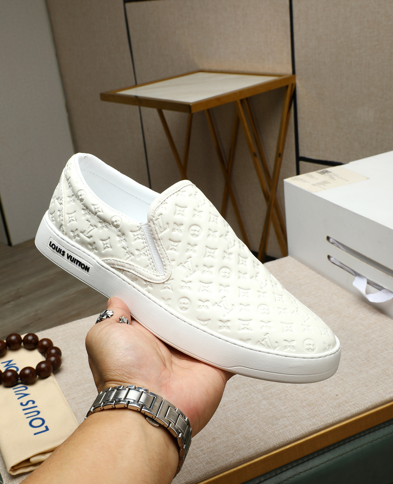 Louis Vuitton 2025 Milan Fashion Week White Leather Slip-On Sneakers 6 i1746773938410 3788 0 4