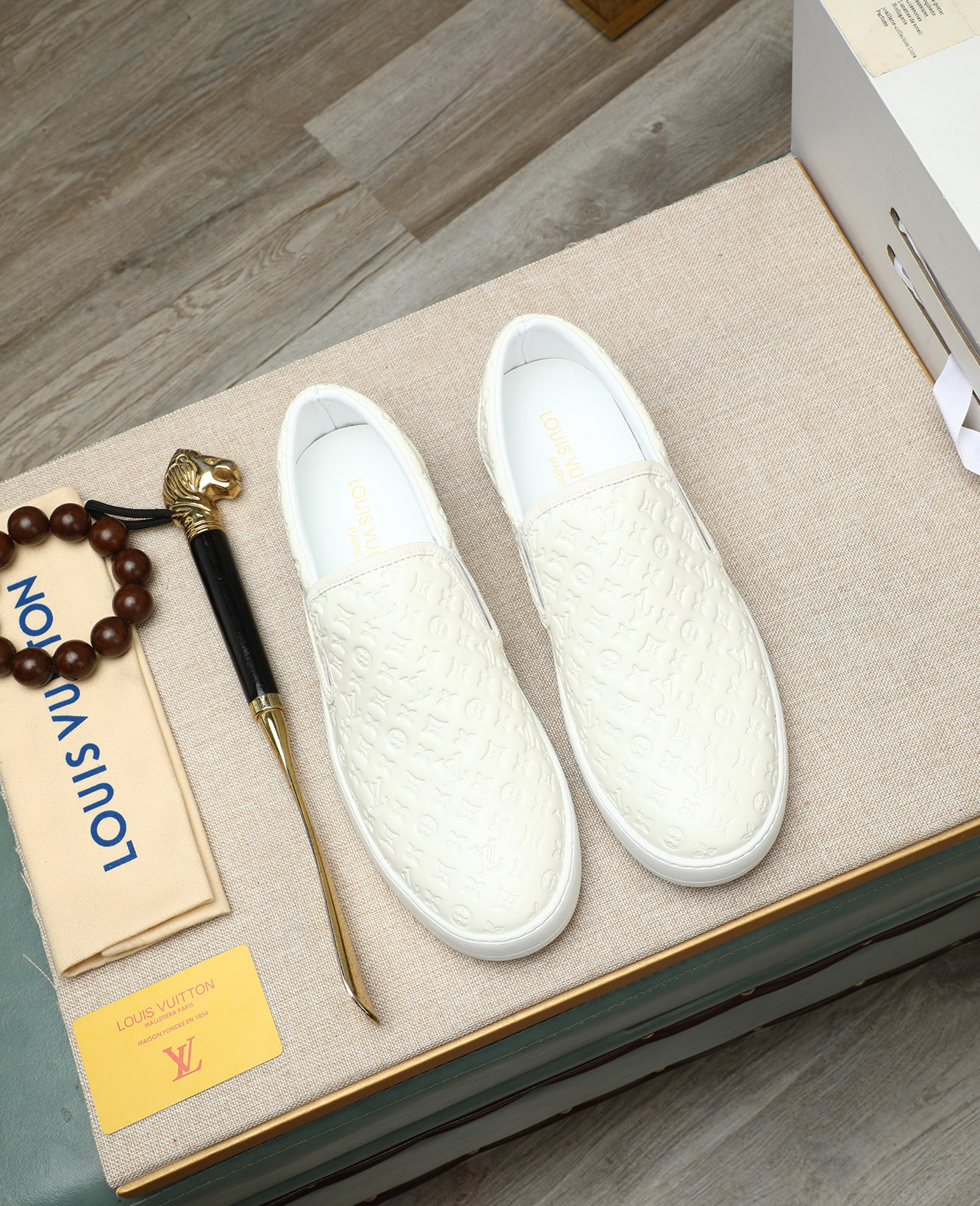 Louis Vuitton 2025 Milan Fashion Week White Leather Slip-On Sneakers 3 i1746773938514 2492 0 1