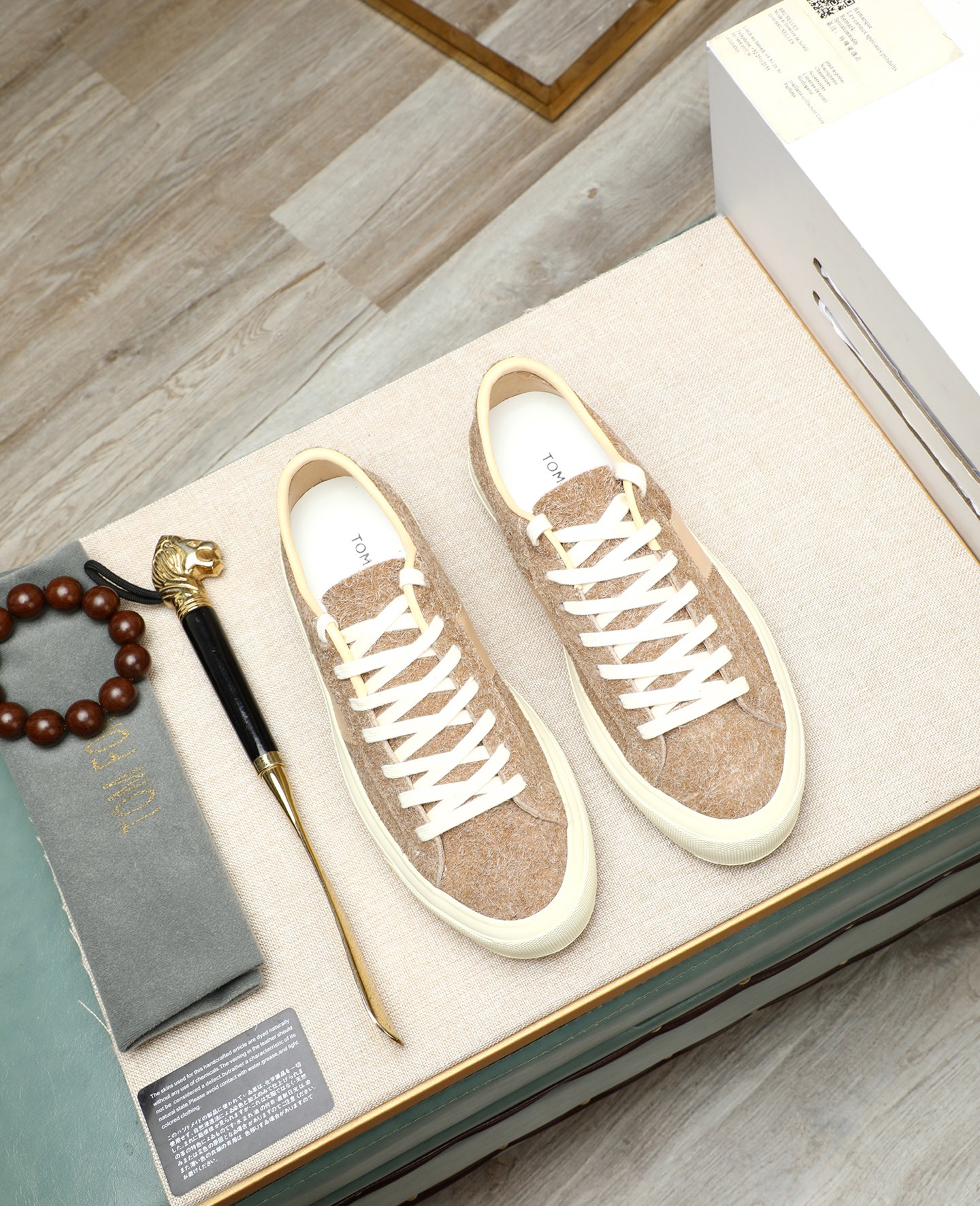 Tom Ford Men's Casual Suede Sneakers, Beige Lace-Up Walking Shoes, Comfort Fit 2 i1747031213011 1534 0 0