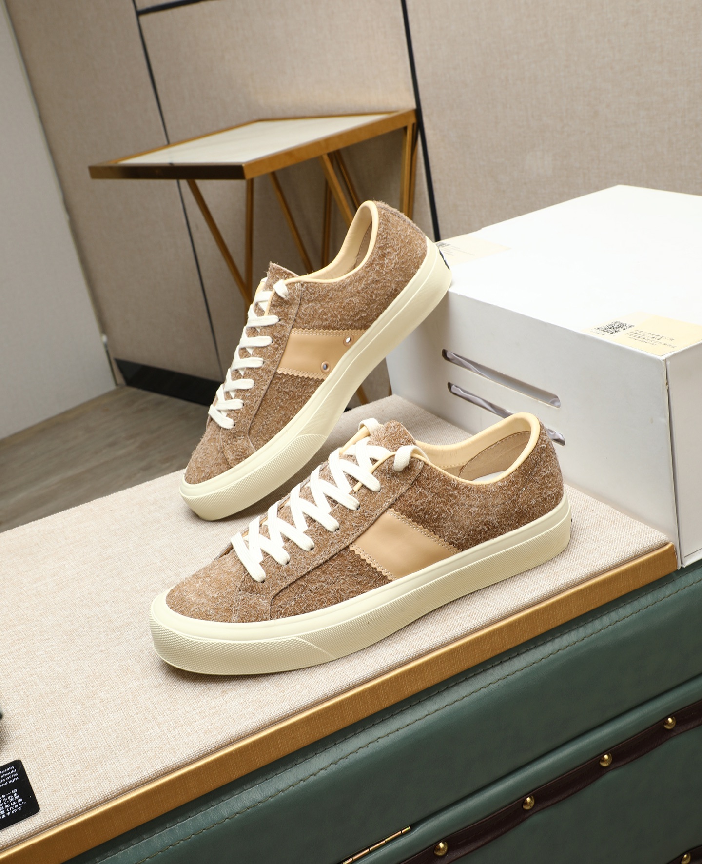 Tom Ford Men's Casual Suede Sneakers, Beige Lace-Up Walking Shoes, Comfort Fit 4 i1747031213057 8532 0 2