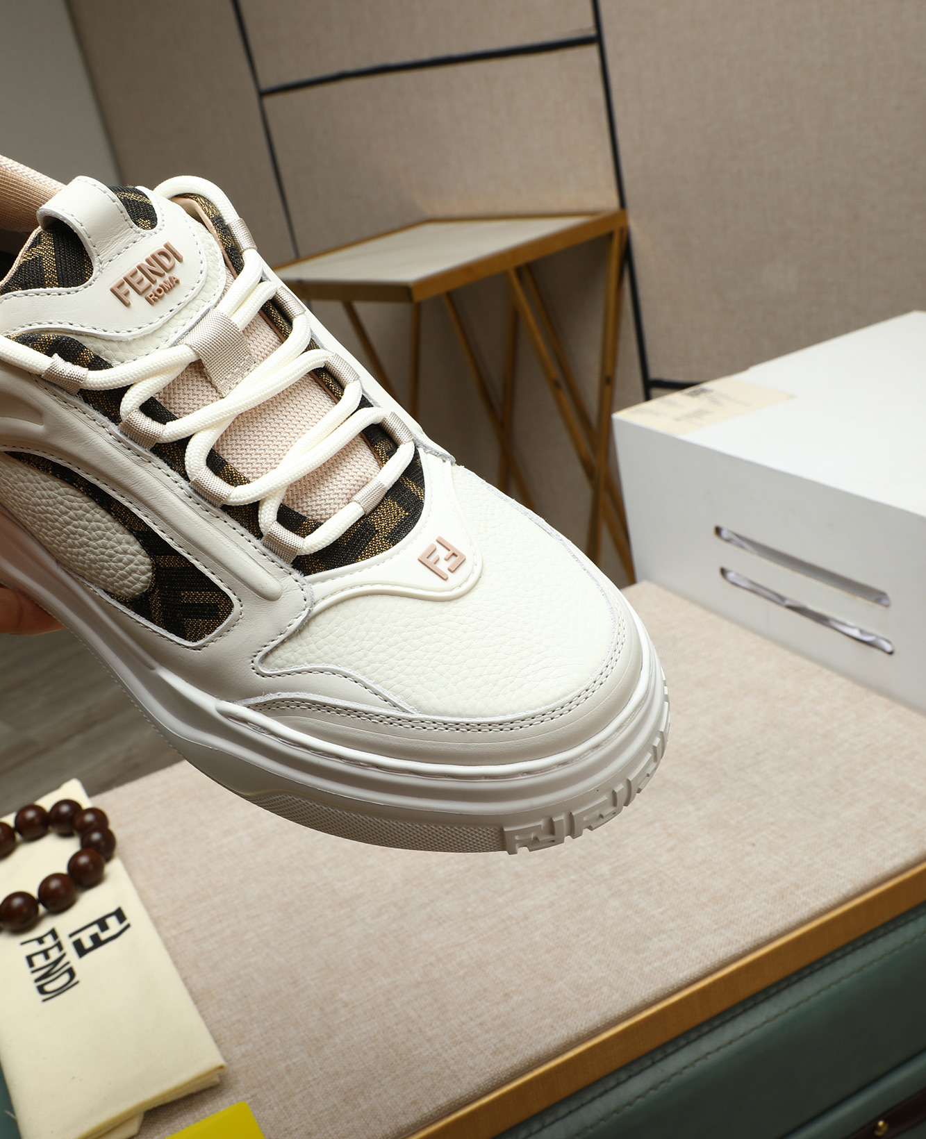 Fendi White Leather Sneakers Casual Shoes Designer Fashion Size 39-44 8 i1747031496127 8556 0 6