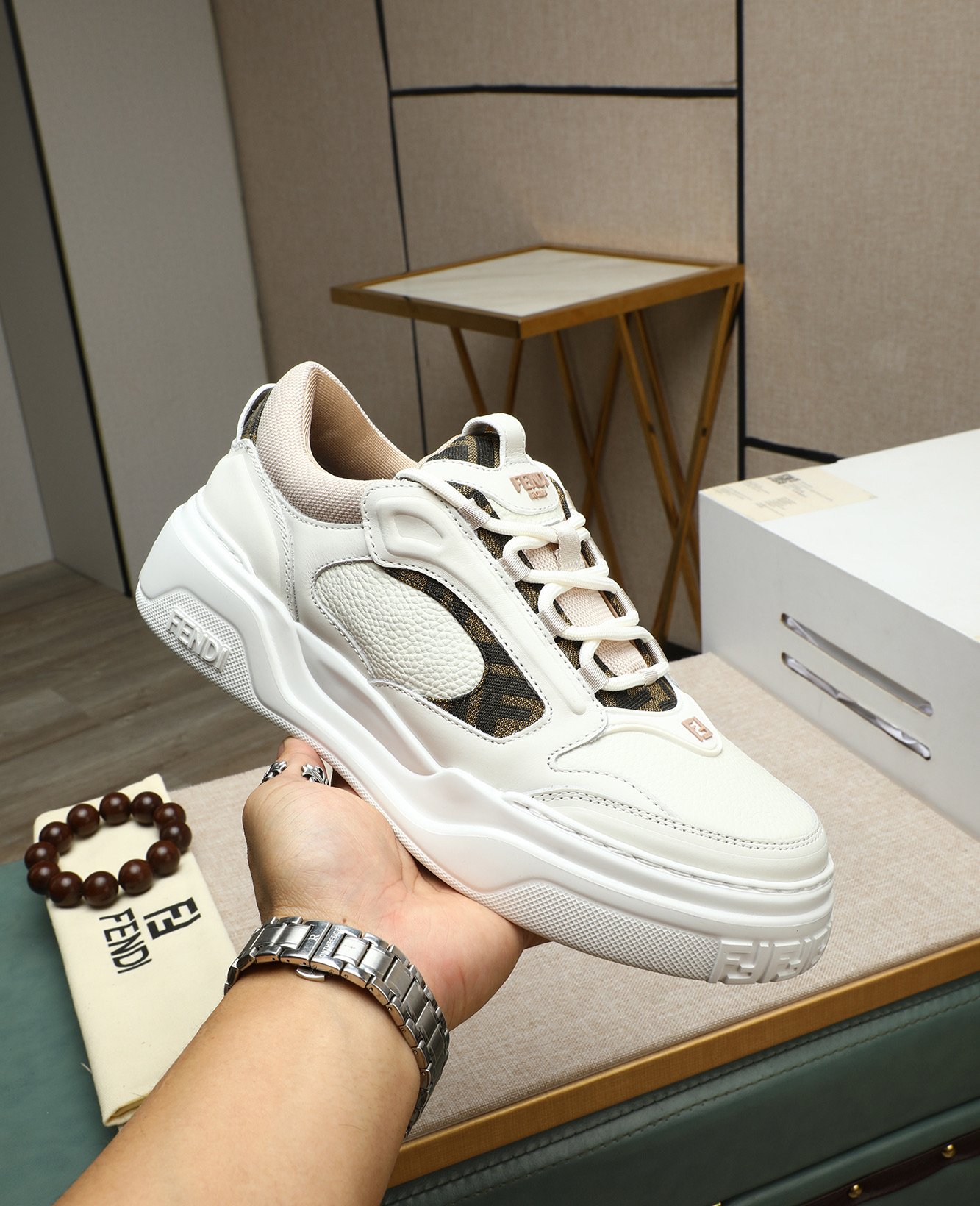 Fendi White Leather Sneakers Casual Shoes Designer Fashion Size 39-44 6 i1747031497040 9843 0 4