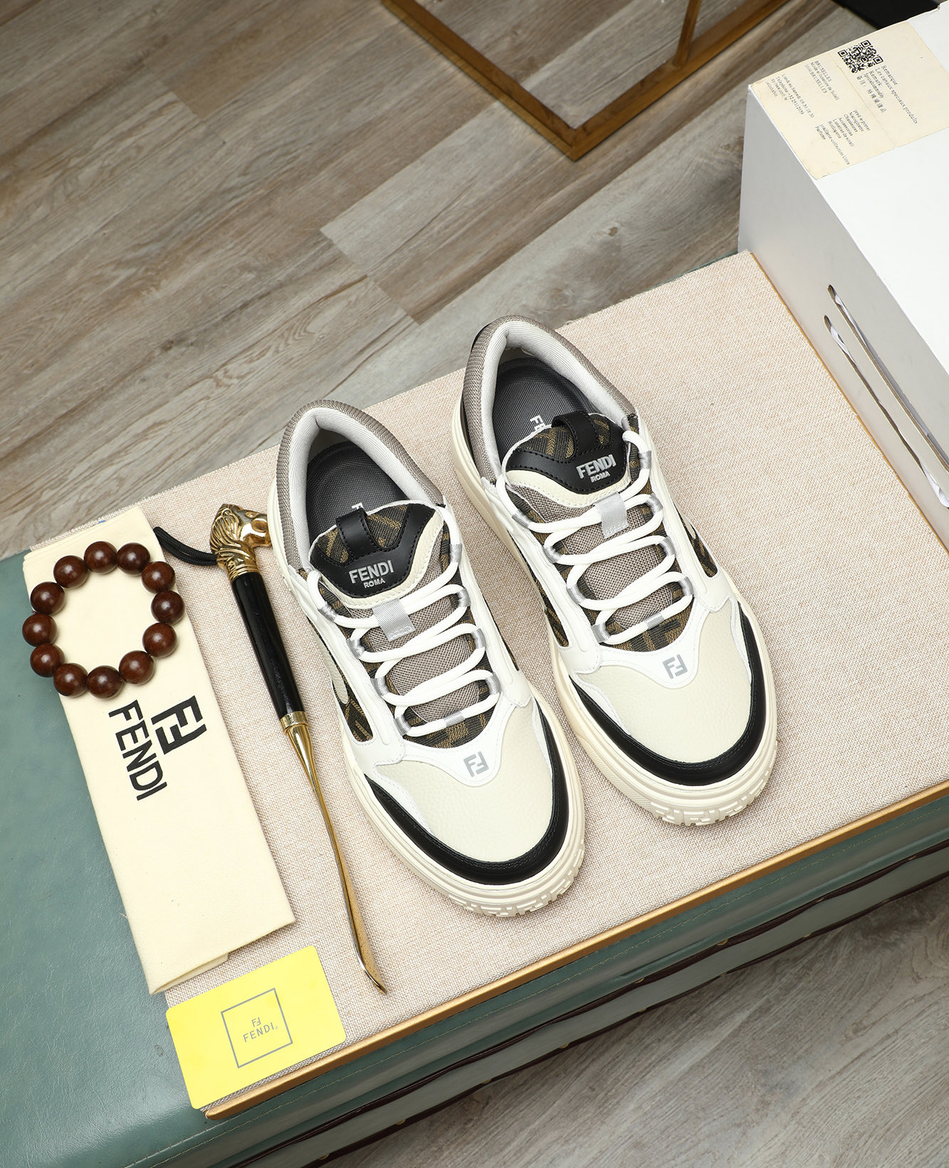 Fendi Men's Nappa & Litchi Leather Sneakers - High-End Quality & Craftsmanship 1 Fendi Men's Nappa & Litchi Leather Sneakers - High-End Quality & Craftsmanship