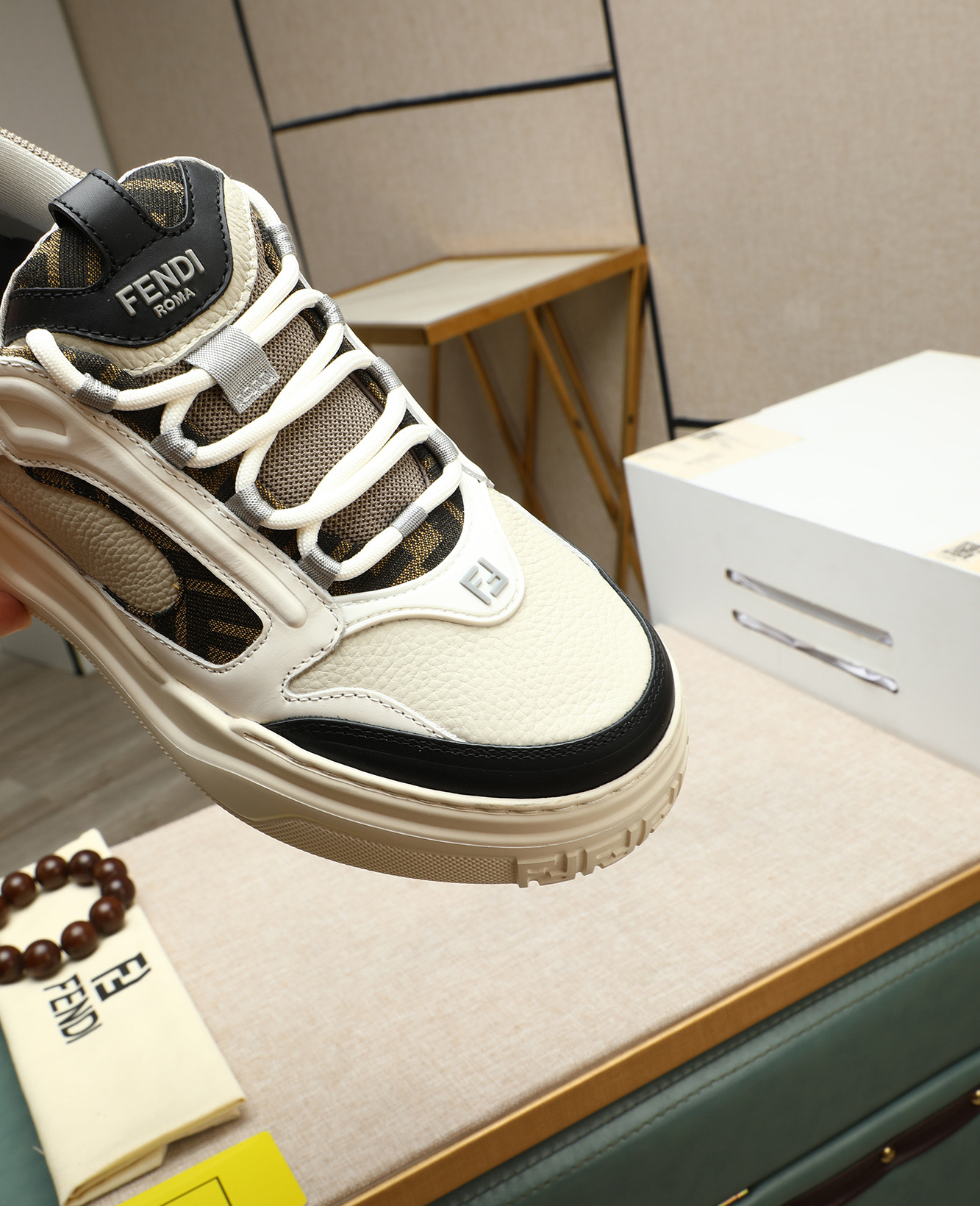 Fendi Men's Nappa & Litchi Leather Sneakers - High-End Quality & Craftsmanship 9 i1747031570006 7428 0 7