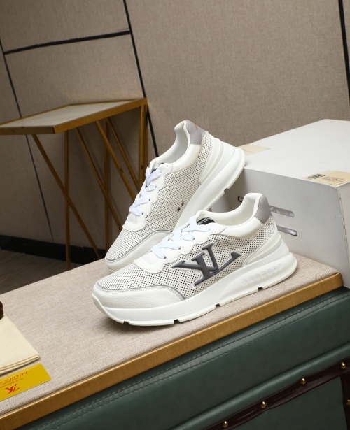 Louis Vuitton White Leather Casual Sneakers, Iconic LV Logo, Comfortable Shoes 1 Louis Vuitton White Leather Casual Sneakers, Iconic LV Logo, Comfortable Shoes