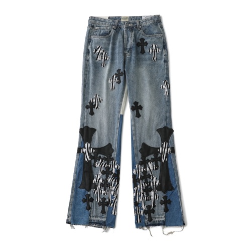 GALLERY DEPT & Chrome Hearts Cowhide Cross Patchwork Flared Jeans 1 GALLERY DEPT & Chrome Hearts Cowhide Cross Patchwork Flared Jeans