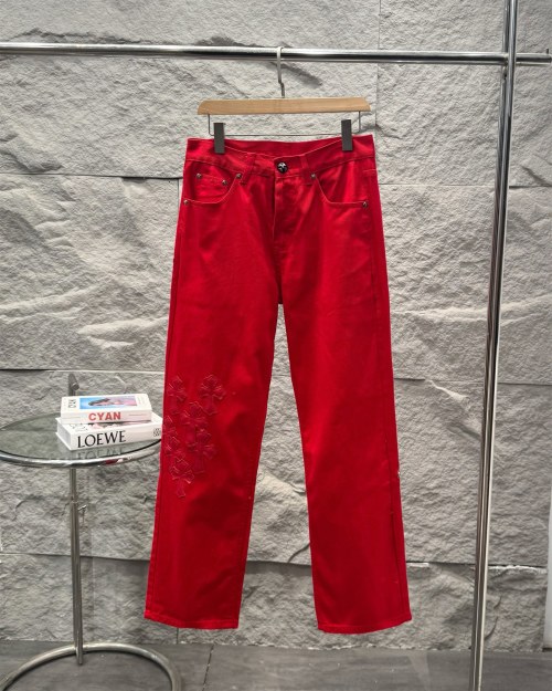 Chrome Hearts Paris Limited Red Cross Denim Jeans High-Waisted 1 Chrome Hearts Paris Limited Red Cross Denim Jeans High-Waisted