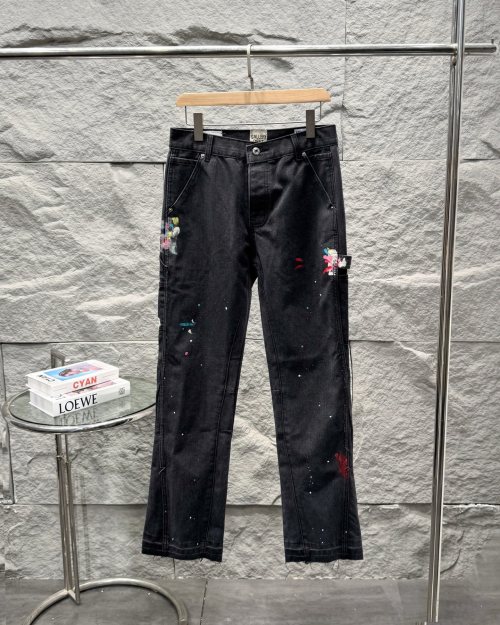 Gallery Dept. Men's Washed Black Denim Jeans with Paint Splatter Design 1 Gallery Dept. Men's Washed Black Denim Jeans with Paint Splatter Design