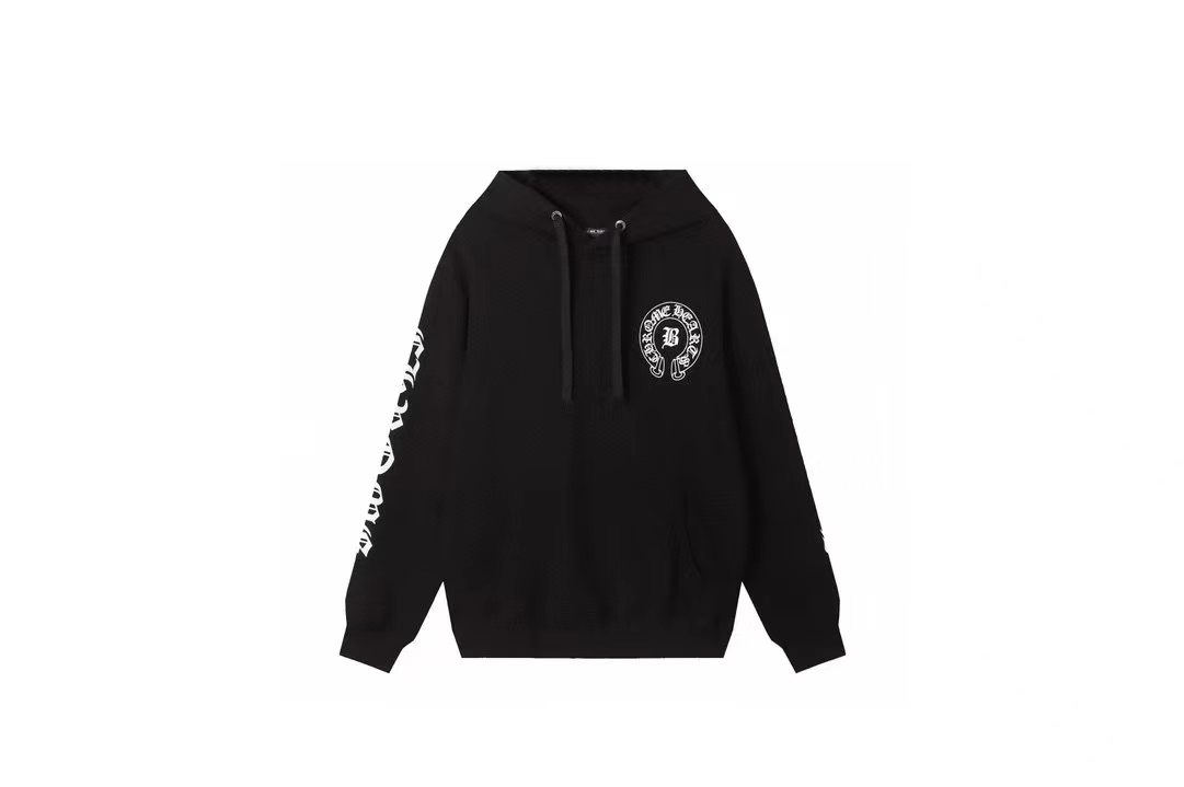Y49—P93
克罗心连帽卫衣拉链外套男女同款。釆用420克毛圈纯棉面料。定制五金拉链。黑白S-XL