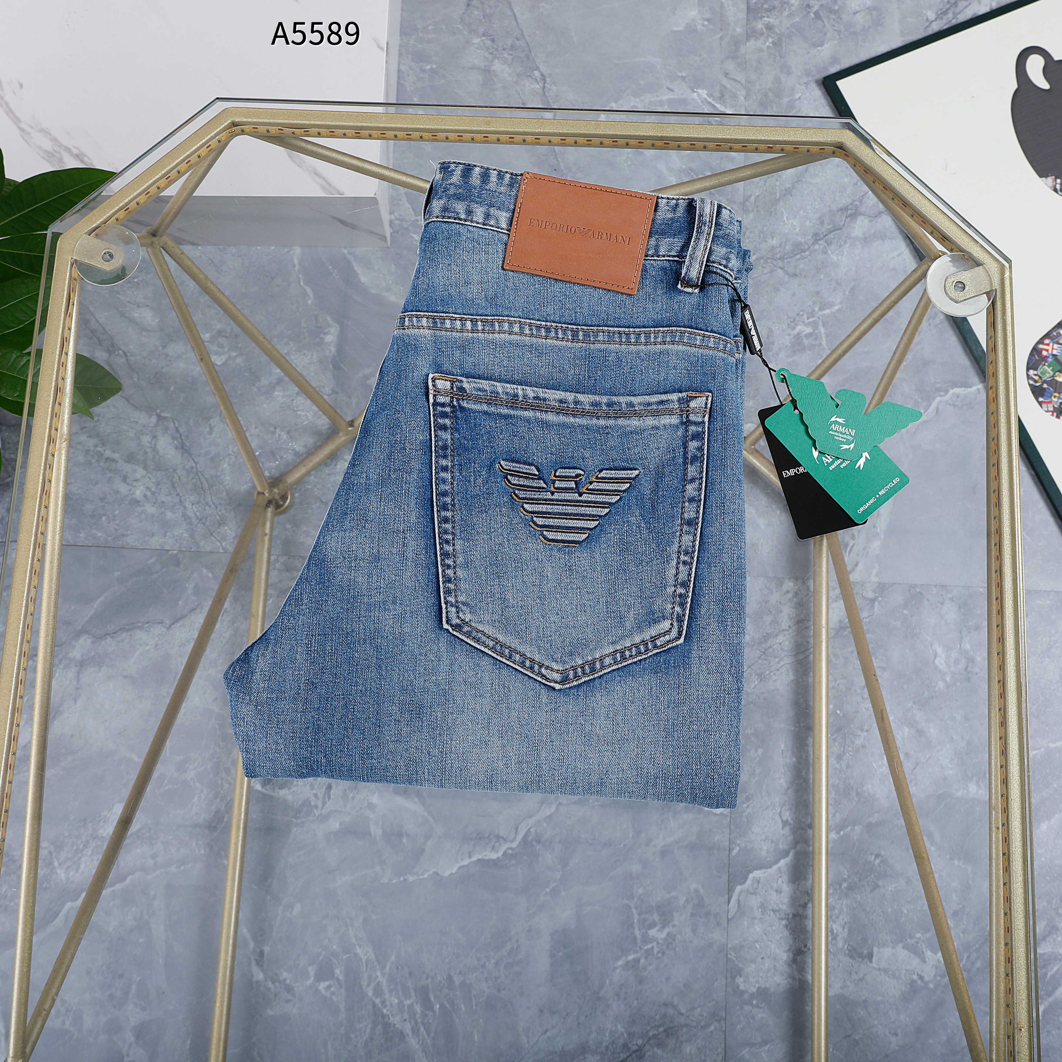 P120 Primavera/Verano, vaqueros de negocios, número de modelo: A5589, tallas: 29-42, corte de negocios: ligeramente hol…
