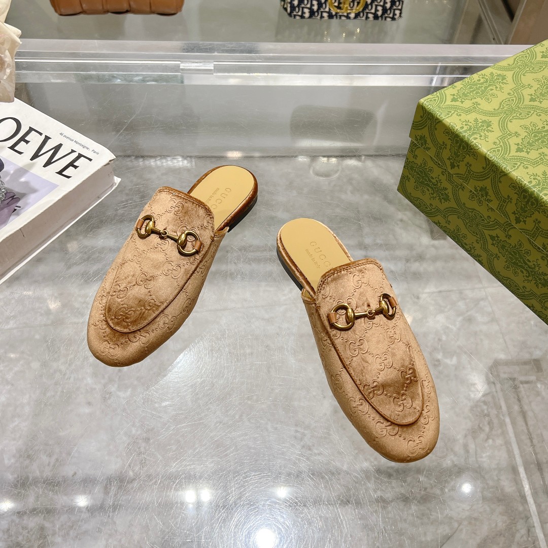 Gucci Jordaan Leather Loafer Mules with Horsebit Detail - Women's 4 a1734619183235 8800