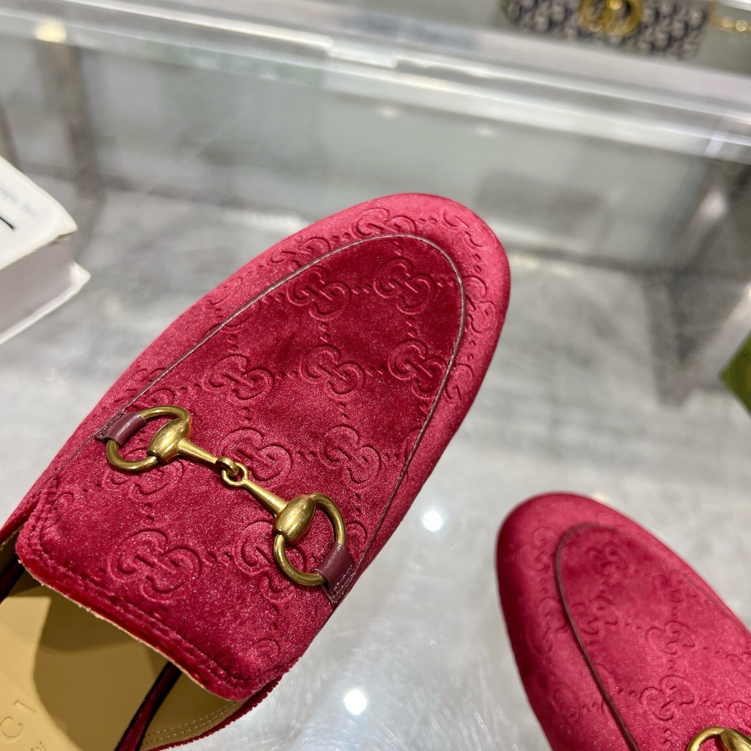 Gucci Jordaan Velvet Loafers with Horsebit Detail - Women's Flat Mules 8 a1734619282996 4858