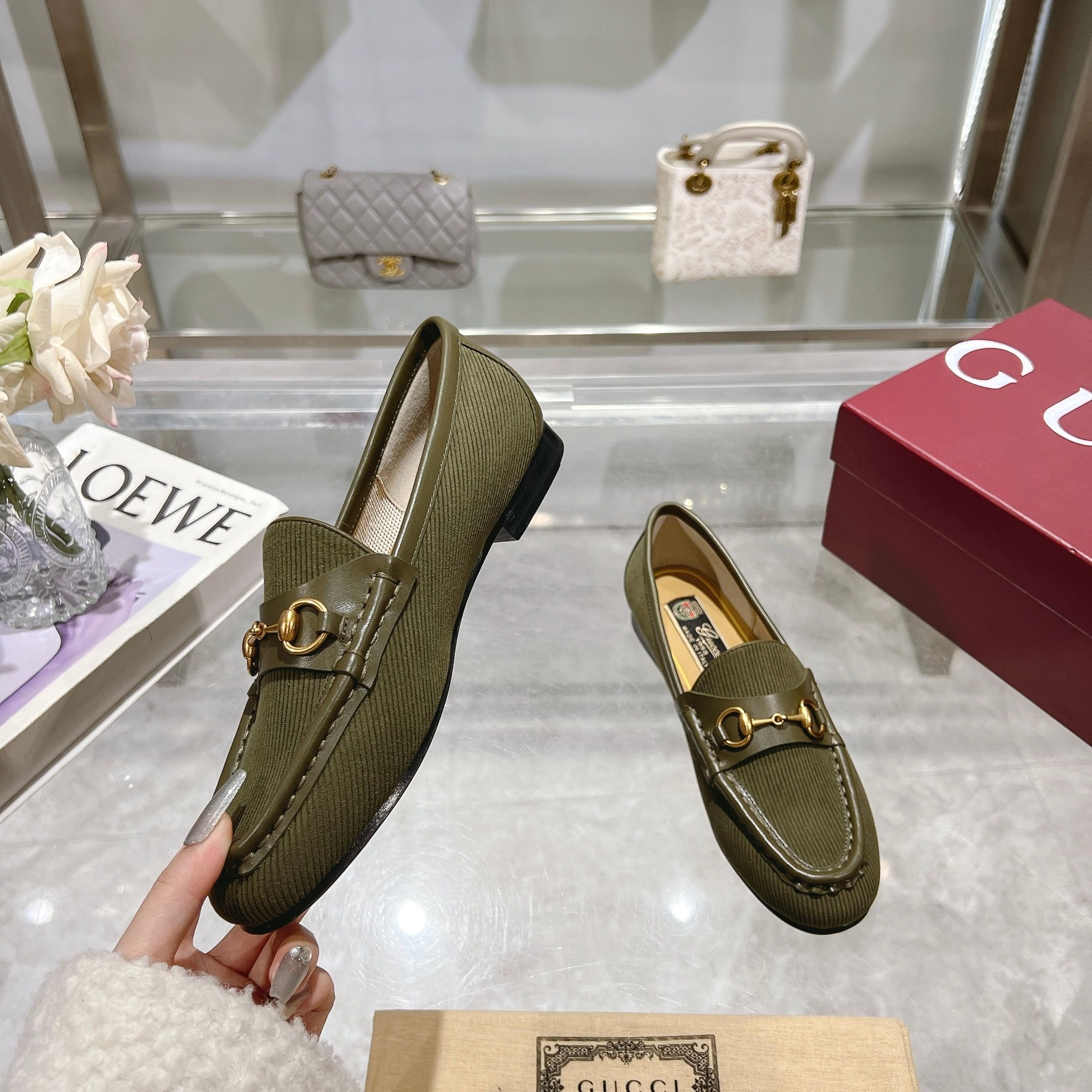 Gucci Women's Light Brown Corduroy Loafers with Horsebit Detail 5 a1737358009293 1427