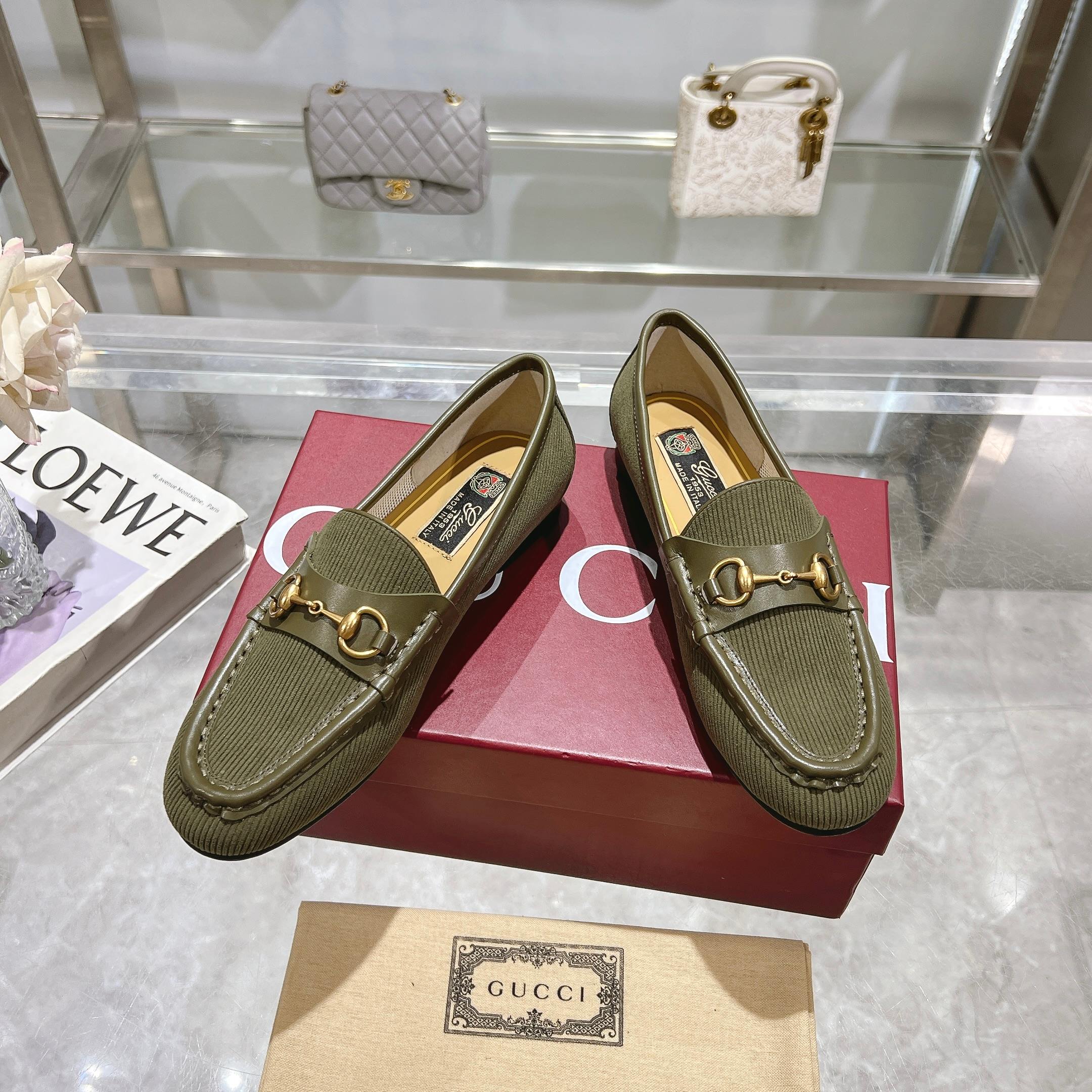 Gucci Women's Light Brown Corduroy Loafers with Horsebit Detail 2 a1737358009409 1452