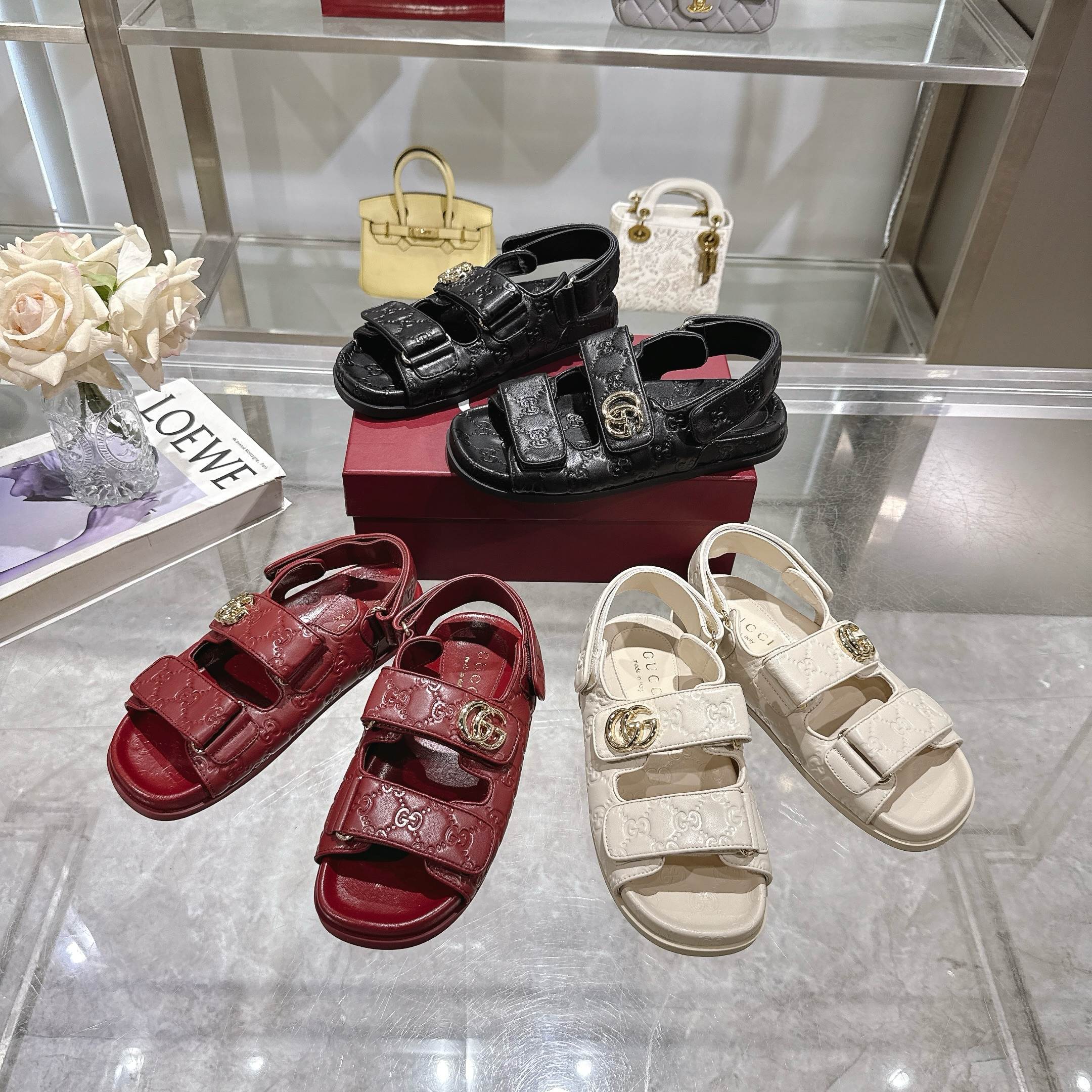 Gucci New Marmont Embossed Leather Sandals with Adjustable Straps 9 a1743085111349 1288